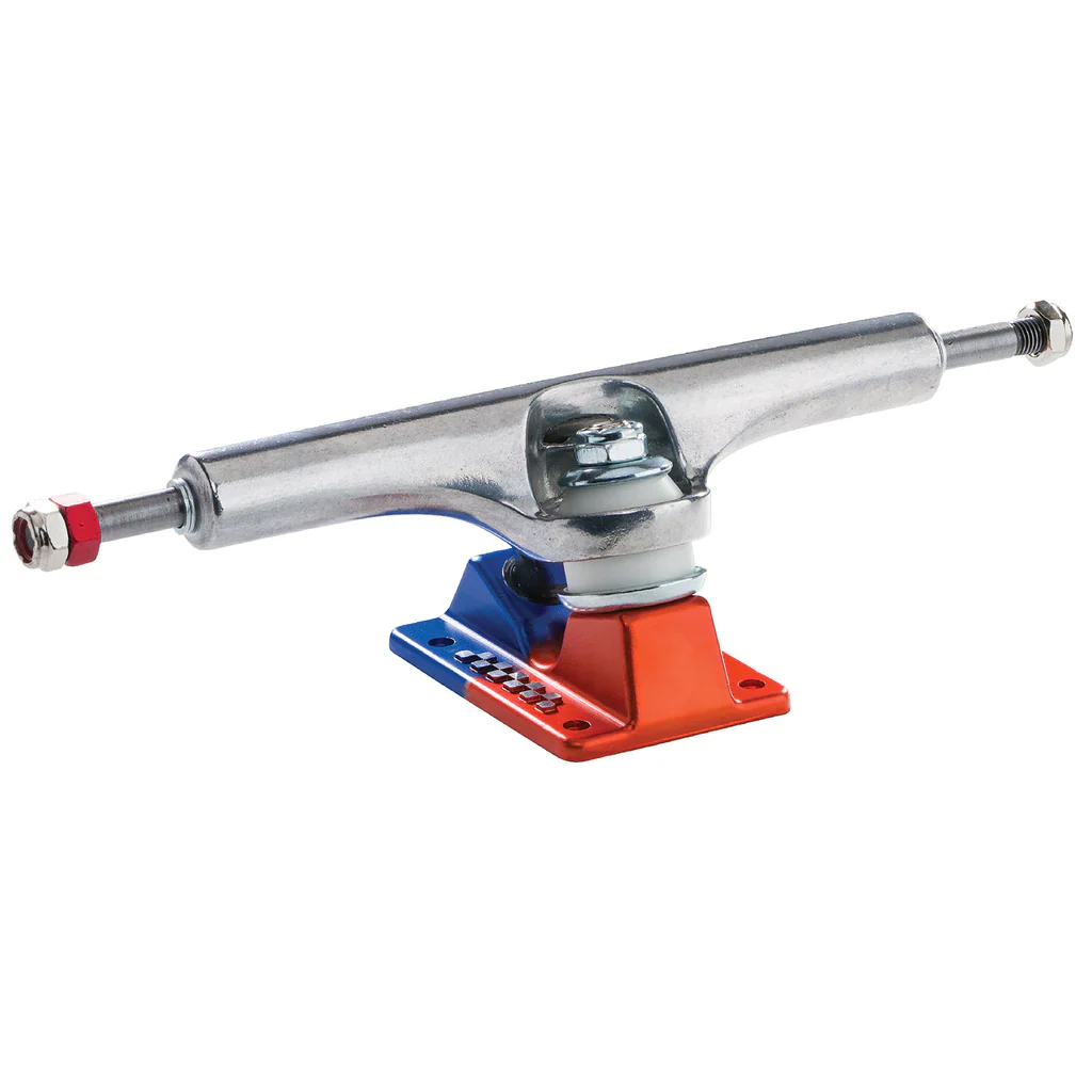 Ace Trucks AF1 77 Anodized Blue/Orange Polished Skateboard Trucks - Pair - Image 2