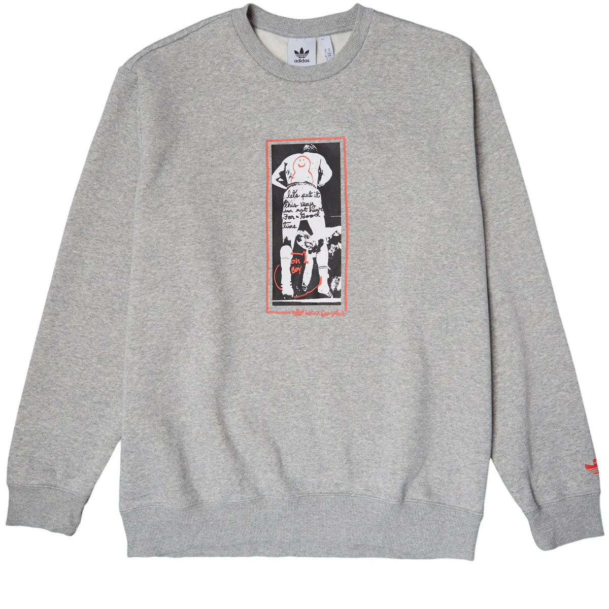 Adidas Skateboarding Shmoo Olymp Crewneck Sweatshirt - Heather Grey