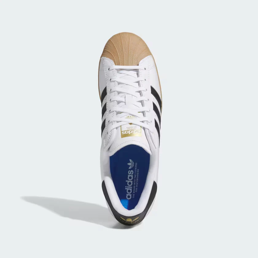 adidas Skateboarding Superstar ADV Skate Shoes - Cloud White / Core Black / Gum - Image 3