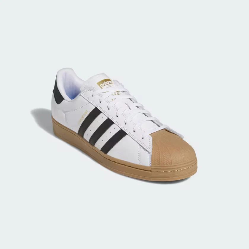 adidas Skateboarding Superstar ADV Skate Shoes - Cloud White / Core Black / Gum - Image 5