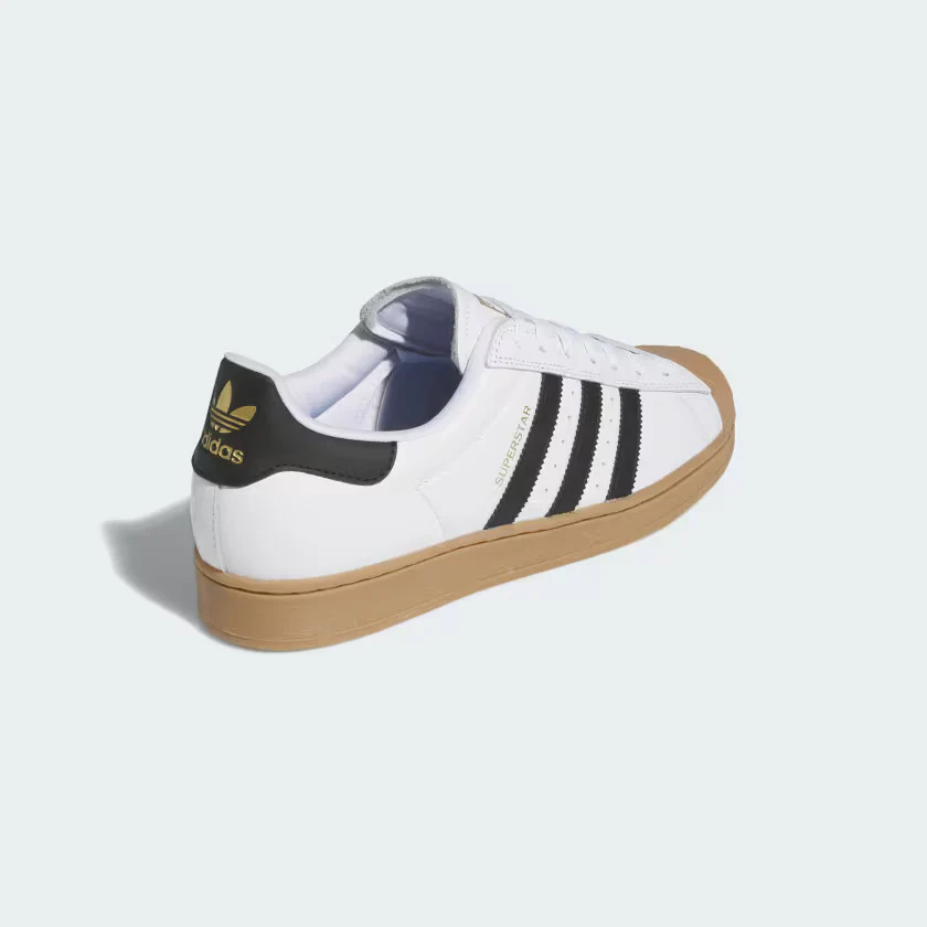 adidas Skateboarding Superstar ADV Skate Shoes - Cloud White / Core Black / Gum - Image 6