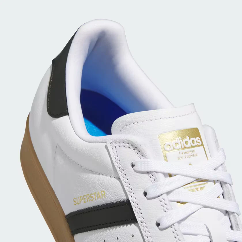 adidas Skateboarding Superstar ADV Skate Shoes - Cloud White / Core Black / Gum - Image 7