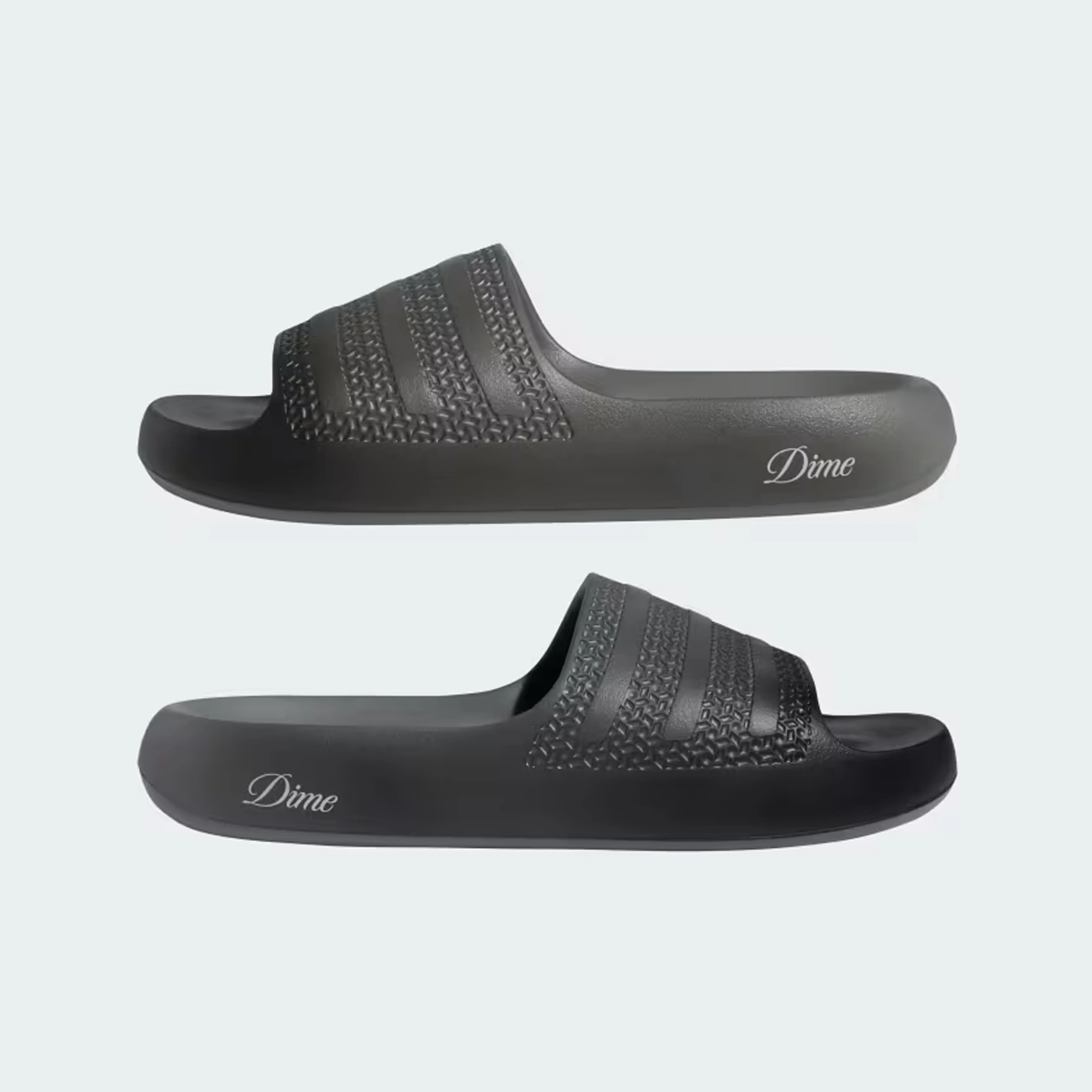 Adidas Skateboarding X Dime Ayoon Slides - Core Black / Vista Grey / Gold Metallic - Image 5