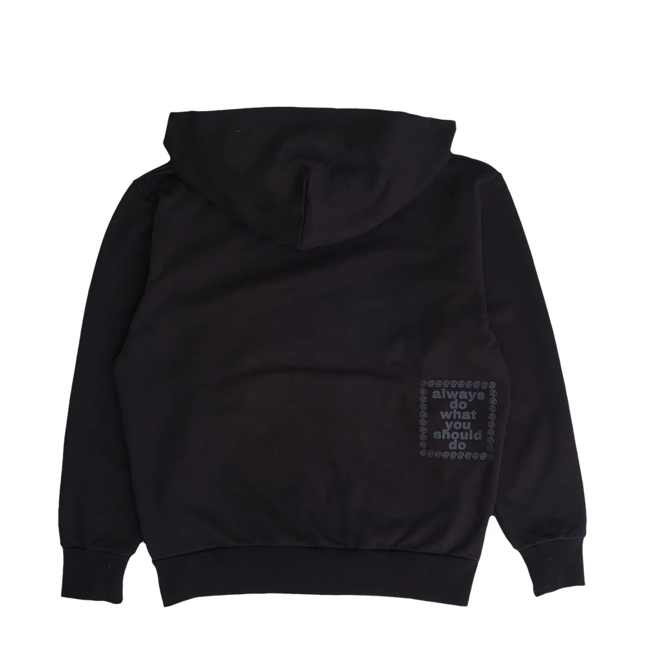 Always Do What You Should Do 3116 Applique Zip Up Hoodie - Black - Image 3