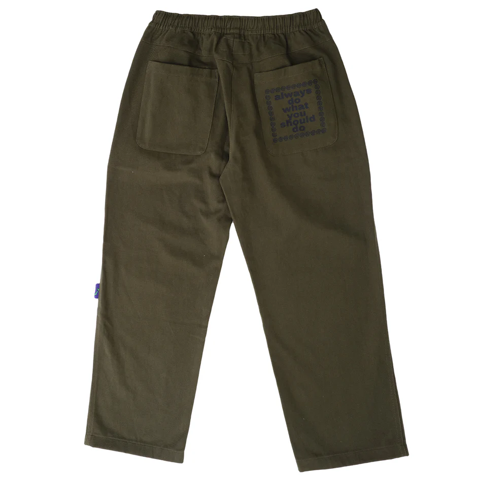 Always Do What You Should Do Heavy Cotton Drill Skate pant - Forrest Green - Image 2