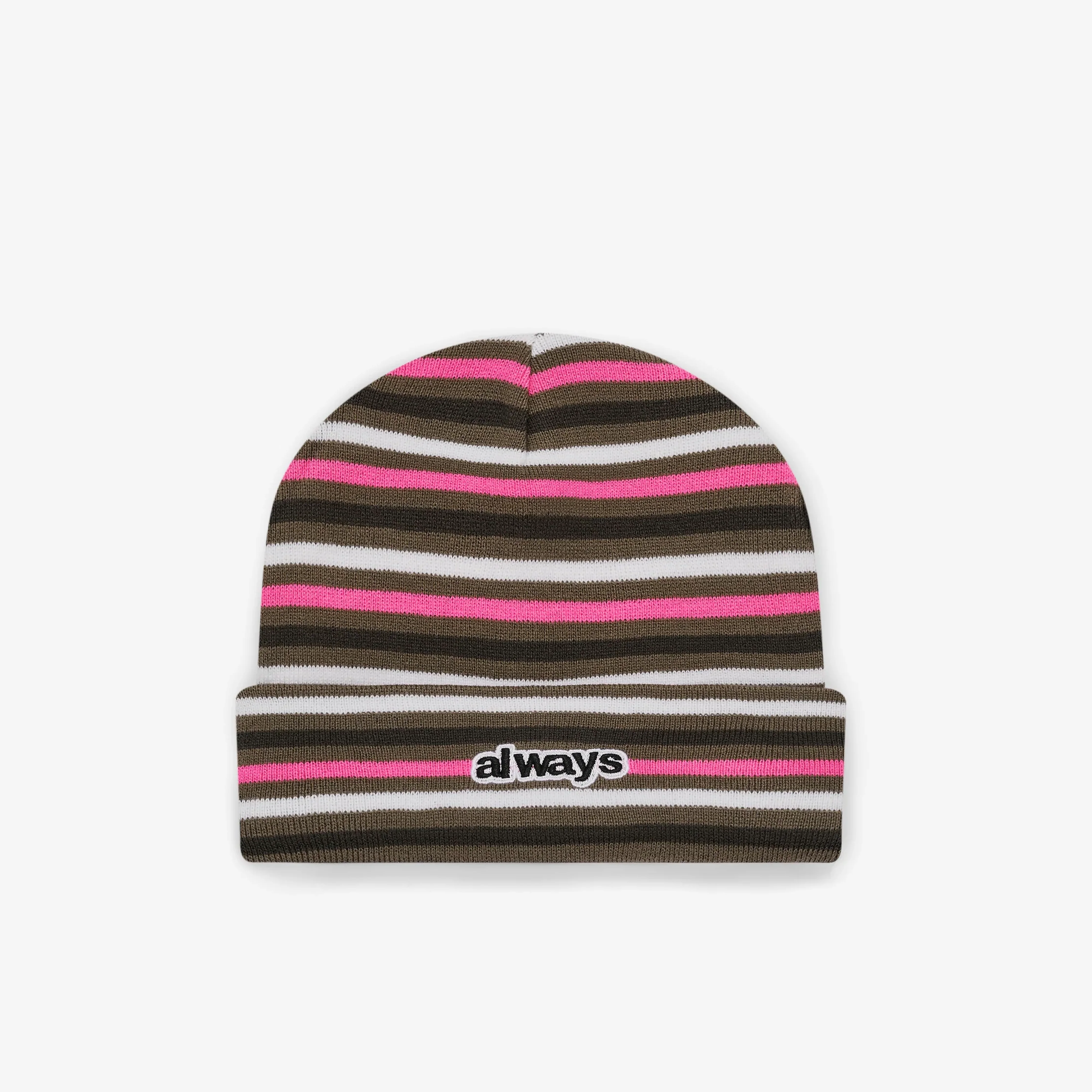 Always Do What You Should Do Reversible Stripe @sun Cuff Beanie - Grey - Image 2