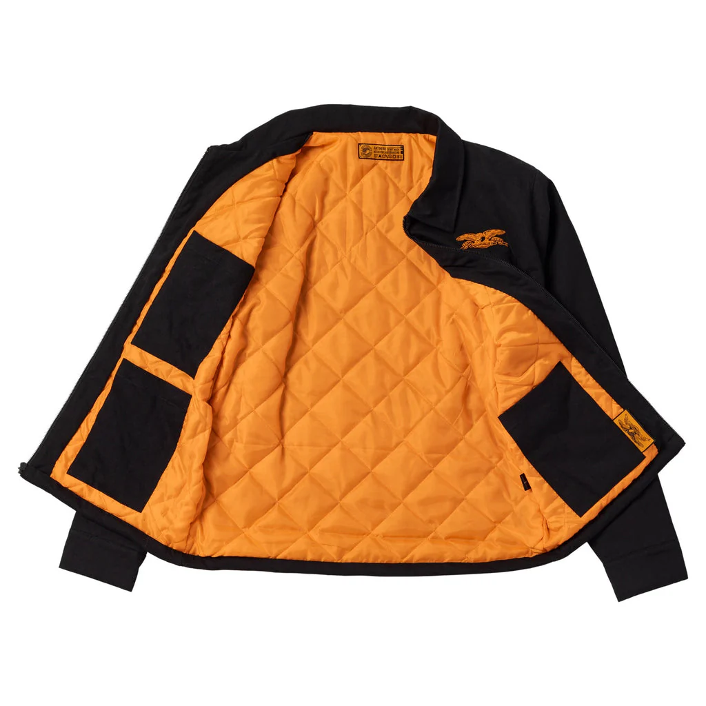 Anti Hero Basic Eagle Stash Jacket - Black / Orange Embroidery - Image 2