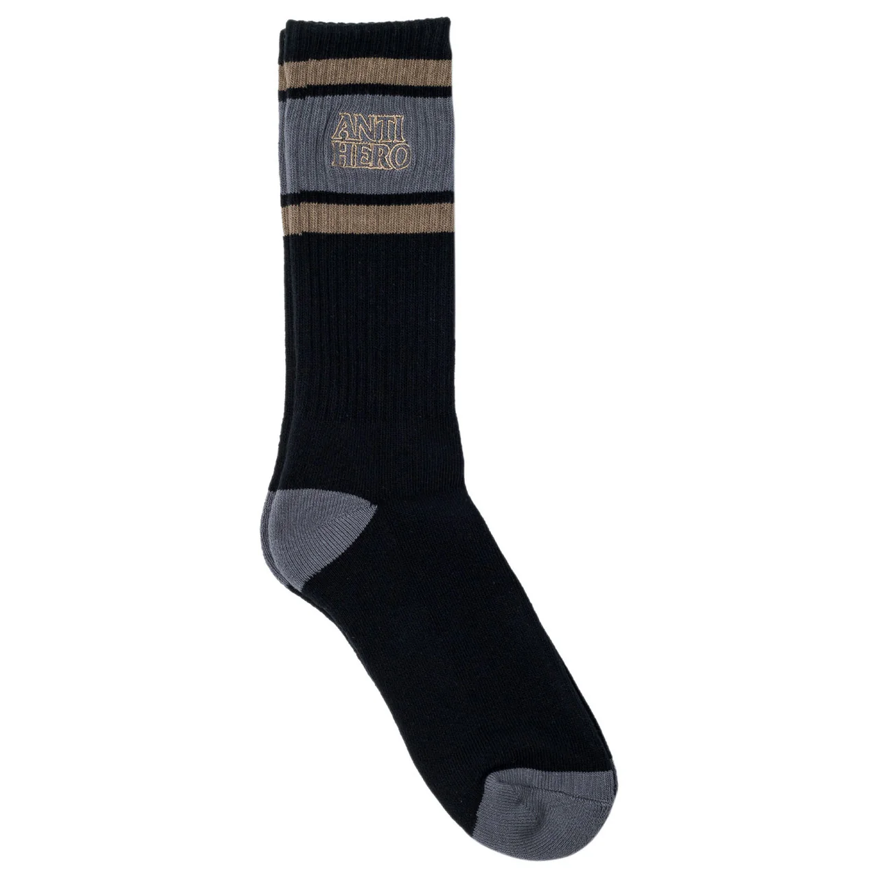 Anti Hero Blackhero Outline Embroidered Socks - Black / Bronze / Charcoal