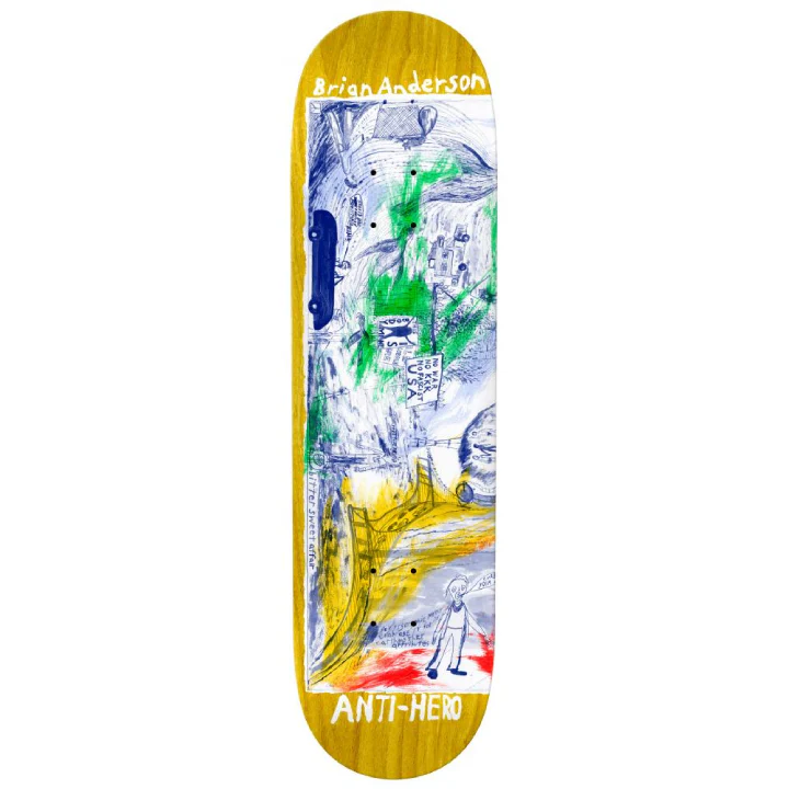 Anti Hero Skateboards Brian Anderson SF "Then And Now" Skateboard Deck  - 8.5