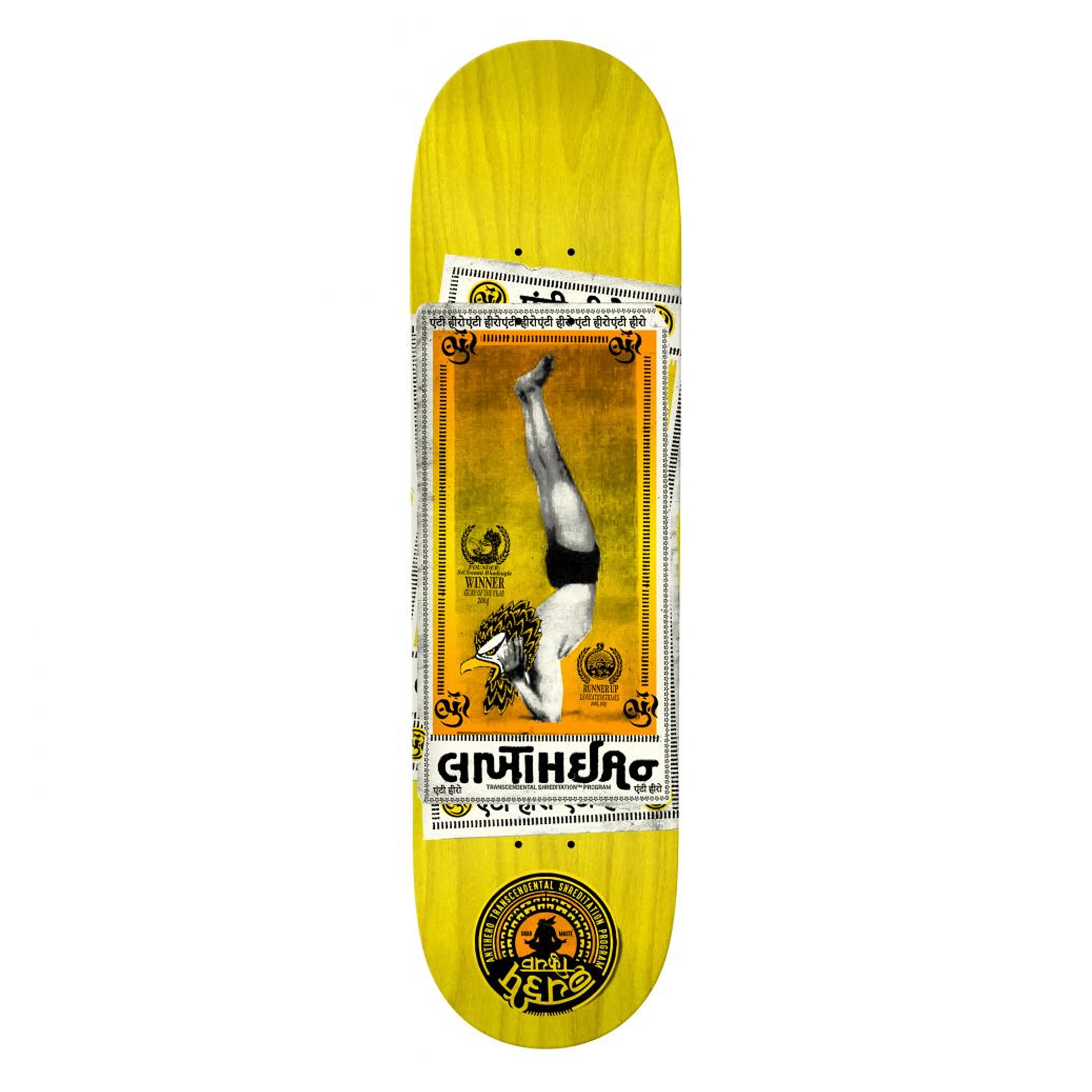 Anti Hero Skateboards Nahmaste Skateboard Deck Yellow Stain - 8.75