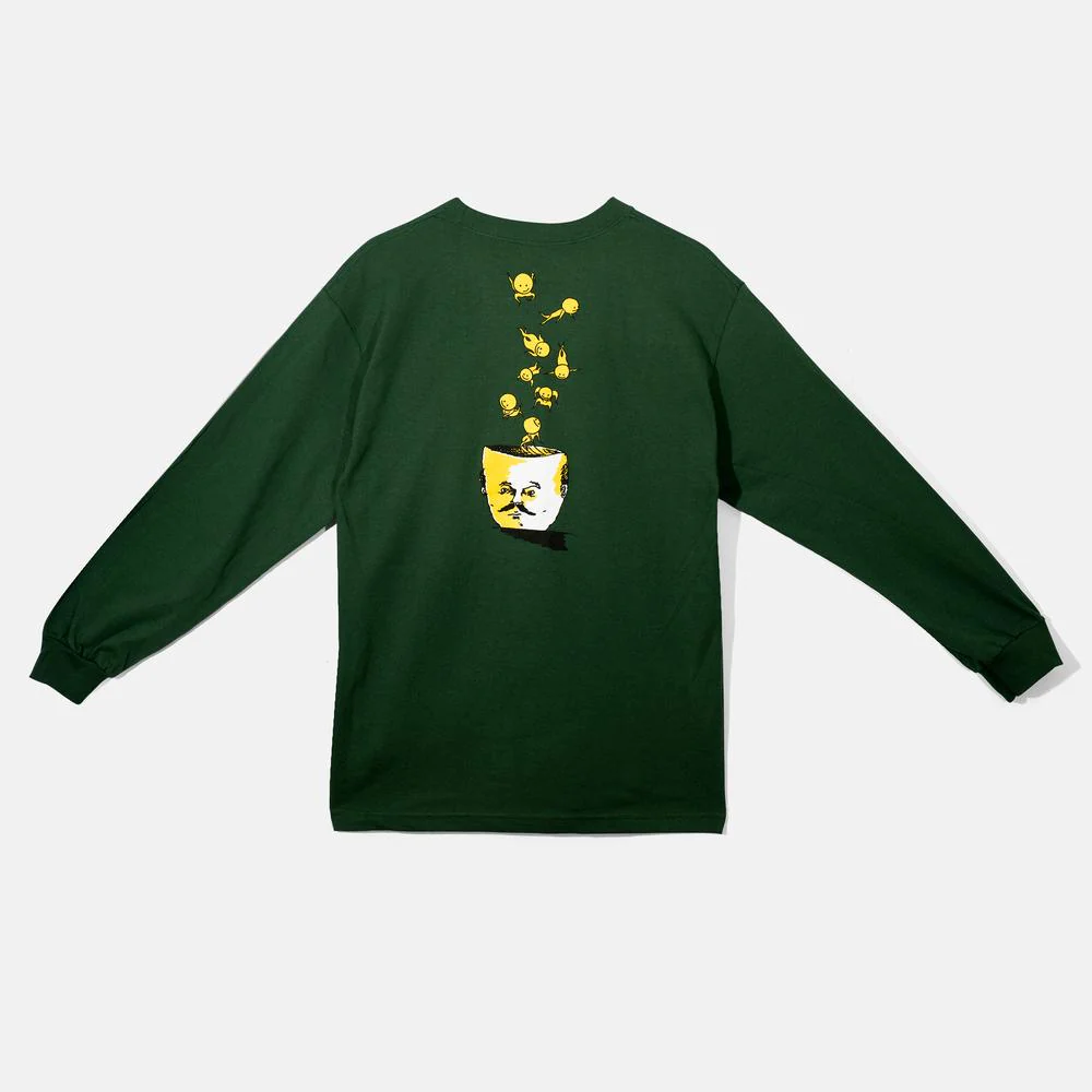 Baker Skateboards Picnic Head Forrest Green L/S Tee