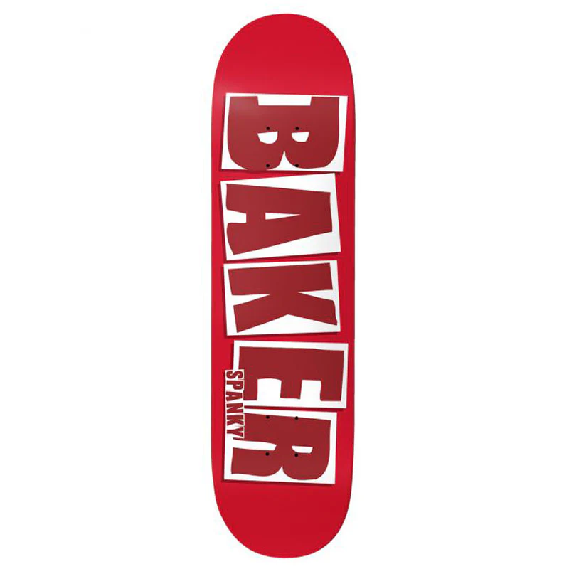 Baker Skateboards Spanky Brand Name Red Skateboard Deck - 8.25