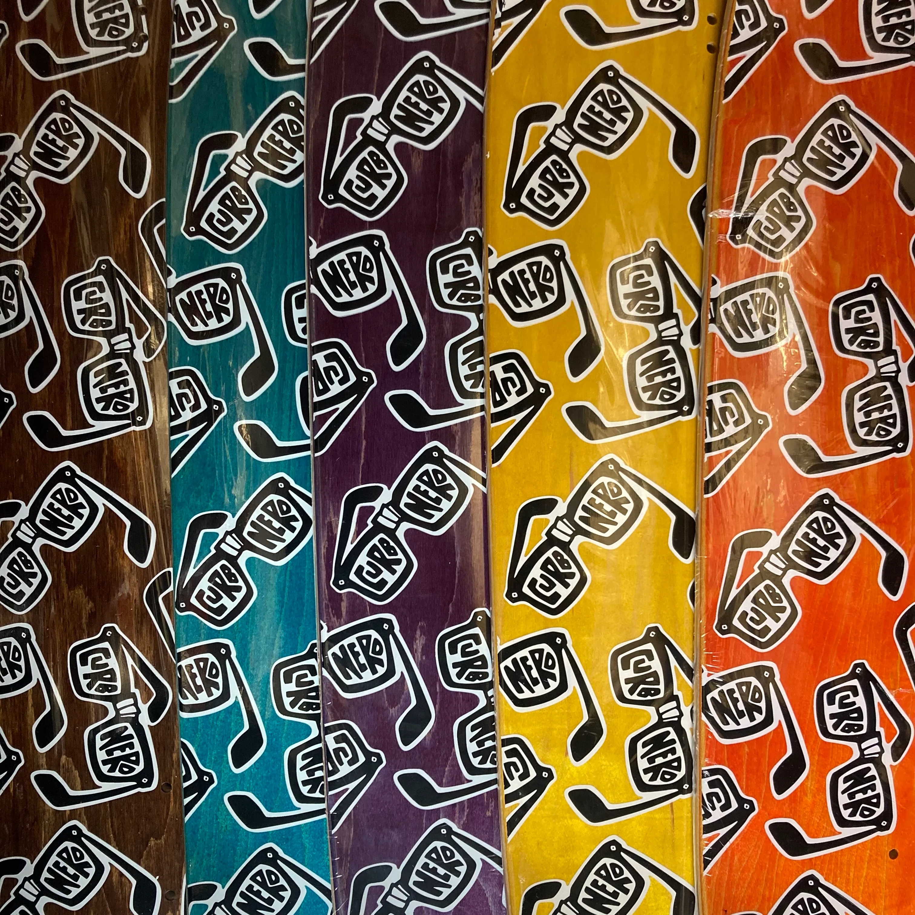 Black Label Skateboards Curb Nerd Skateboard Deck 9.63 - Assorted Stains - Image 2