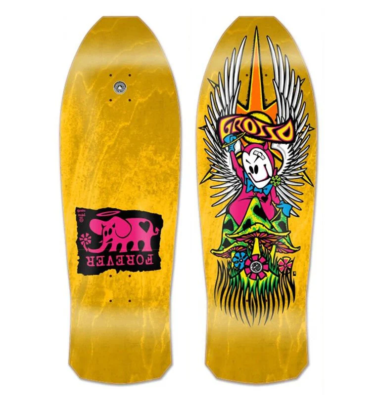 Black Label Skateboards "Grosso Forever" 1989 Reissue Skateboard Deck - 10.25 (Yellow Stain)