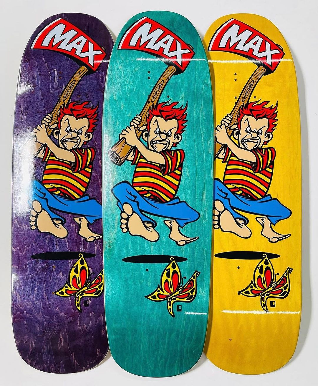 Black Label Skateboards Max Evans Axe '91 Reissue Deck - 9.625 - Assorted Stains - Image 3