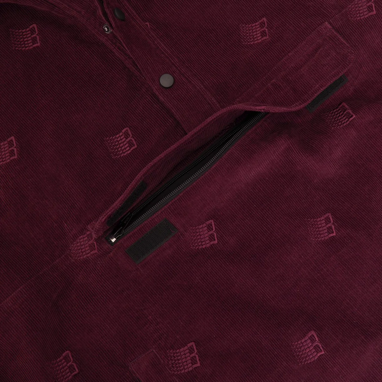 Bronze 56K Allover Embroidered Anorak 1/4th Pullover Sweatshirt - Maroon - Image 3