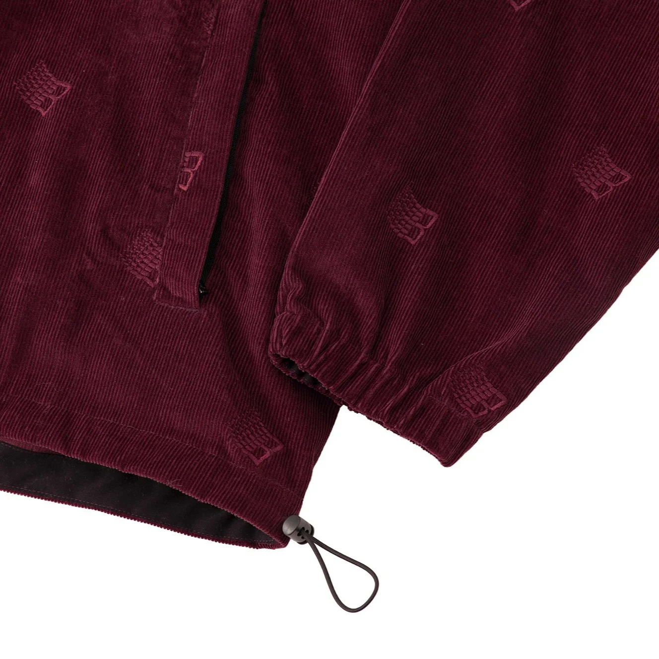 Bronze 56K Allover Embroidered Anorak 1/4th Pullover Sweatshirt - Maroon - Image 4