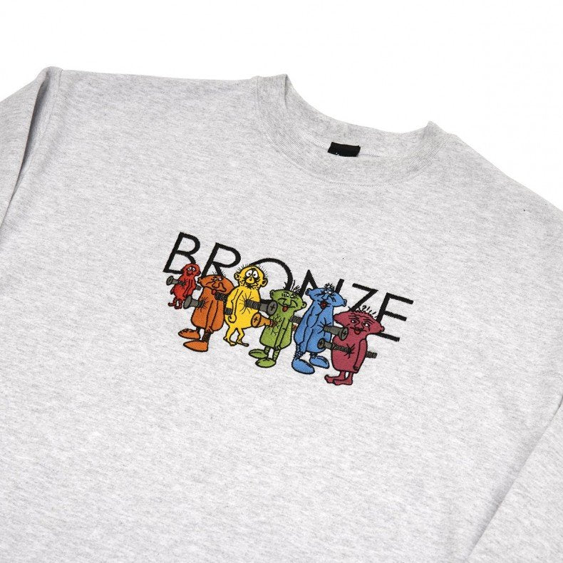 Bronze 56K Bolt Boys Embroidered Crew Neck Sweatshirt - Ash Grey - Image 2