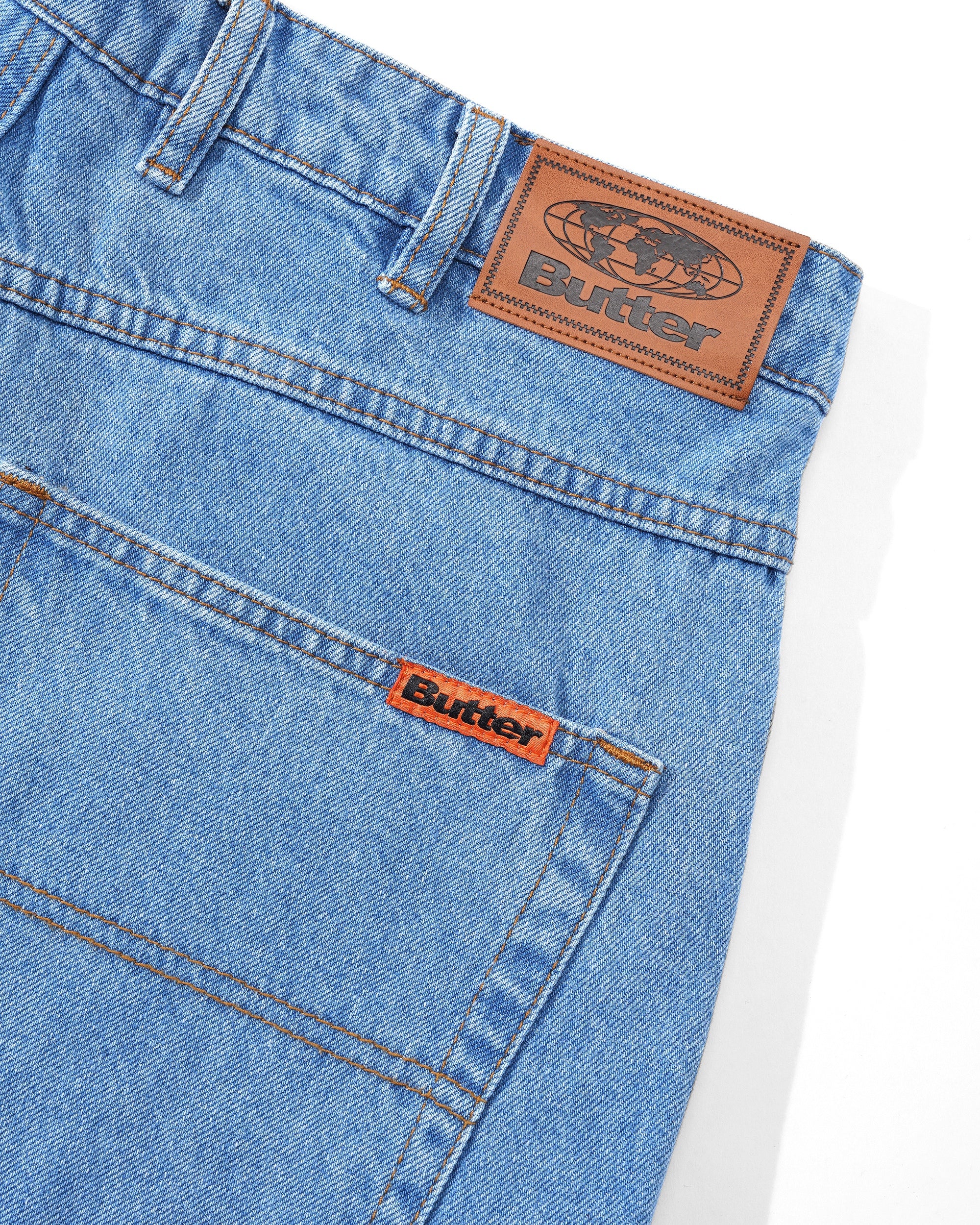 Butter Goods Baggy Denim Shorts - Washed Indigo - Image 4