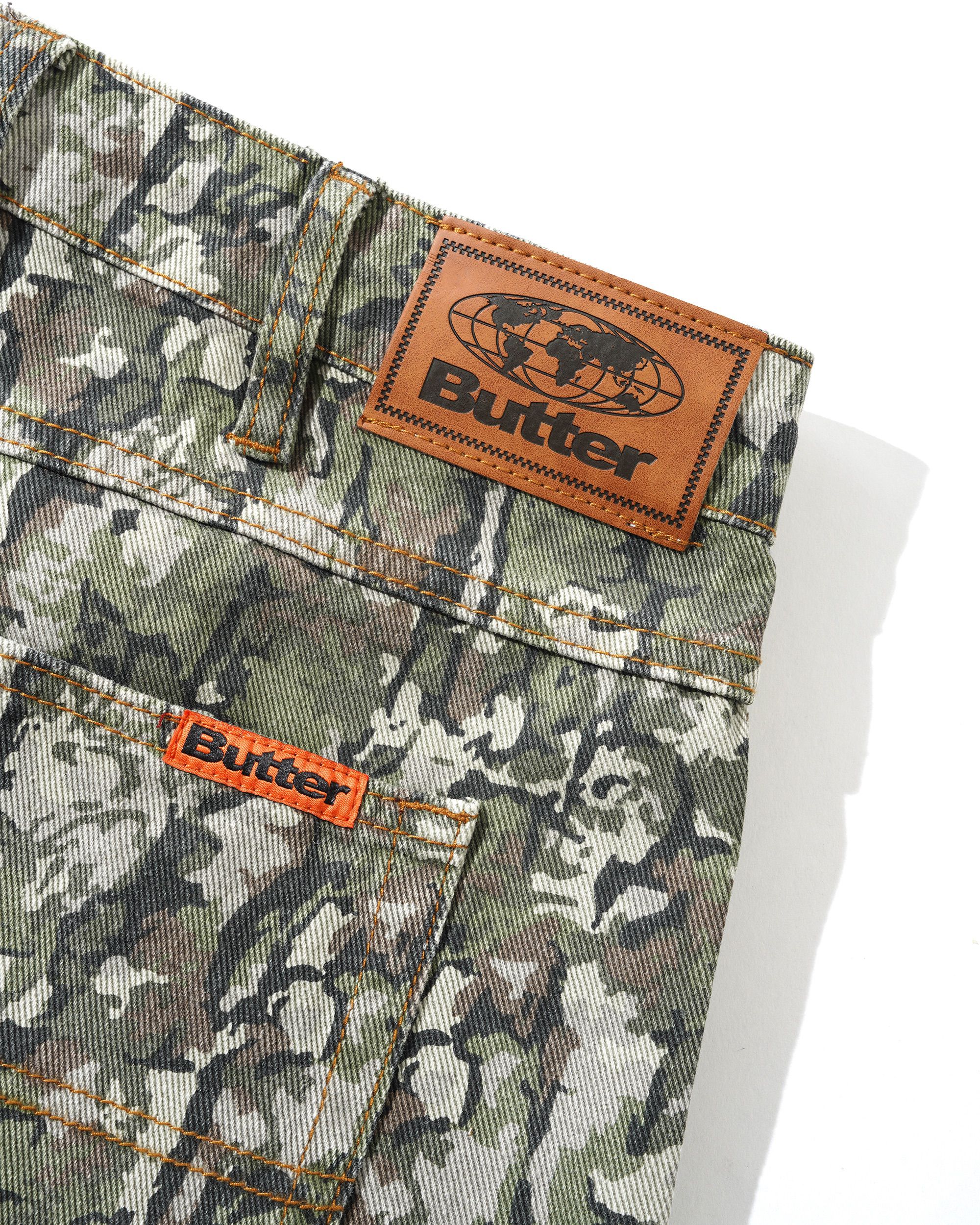 Butter Goods Bark Camo Denim Jeans - Army - Image 3