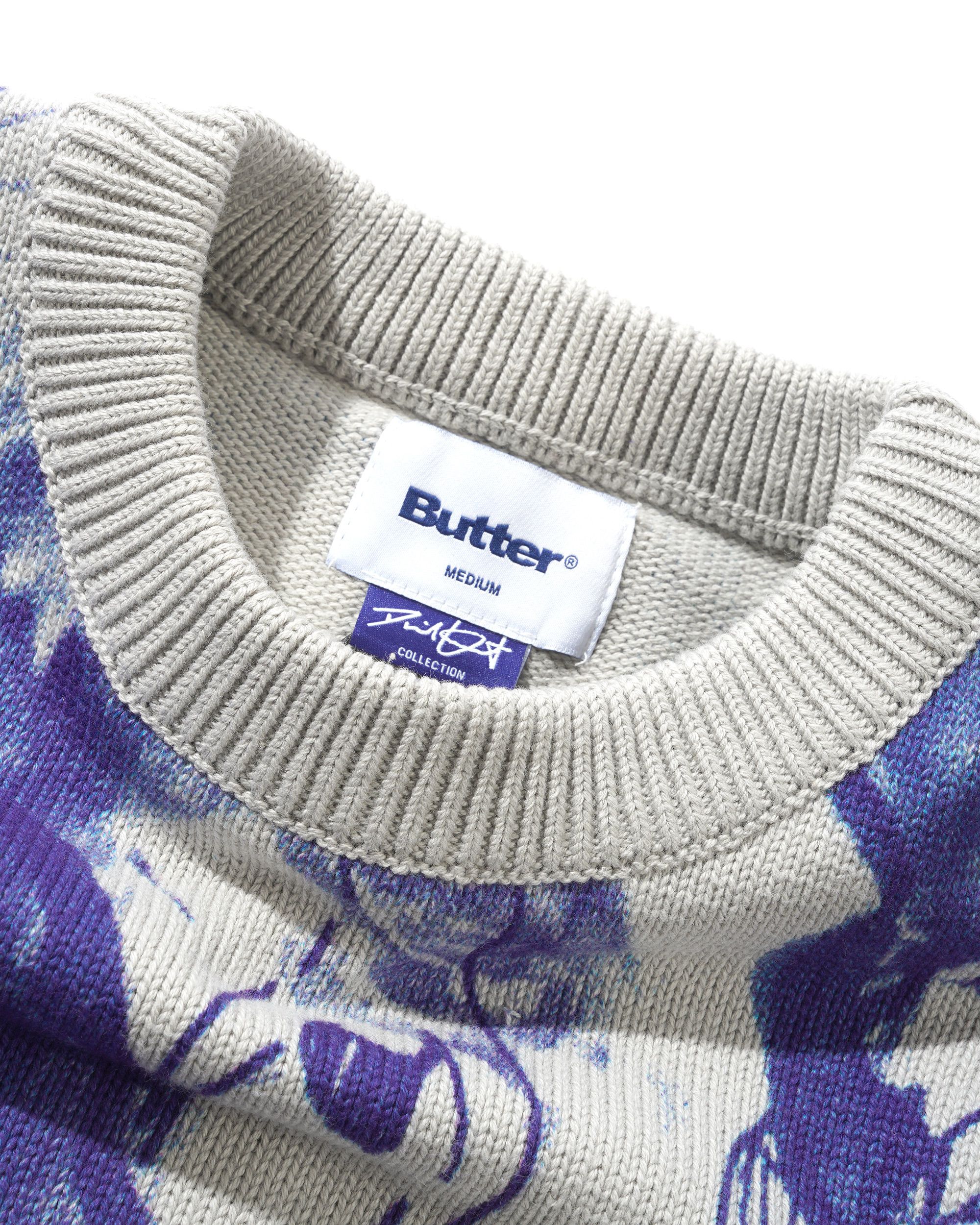 Butter Goods Davide Knit Sweater - Grey - Image 3