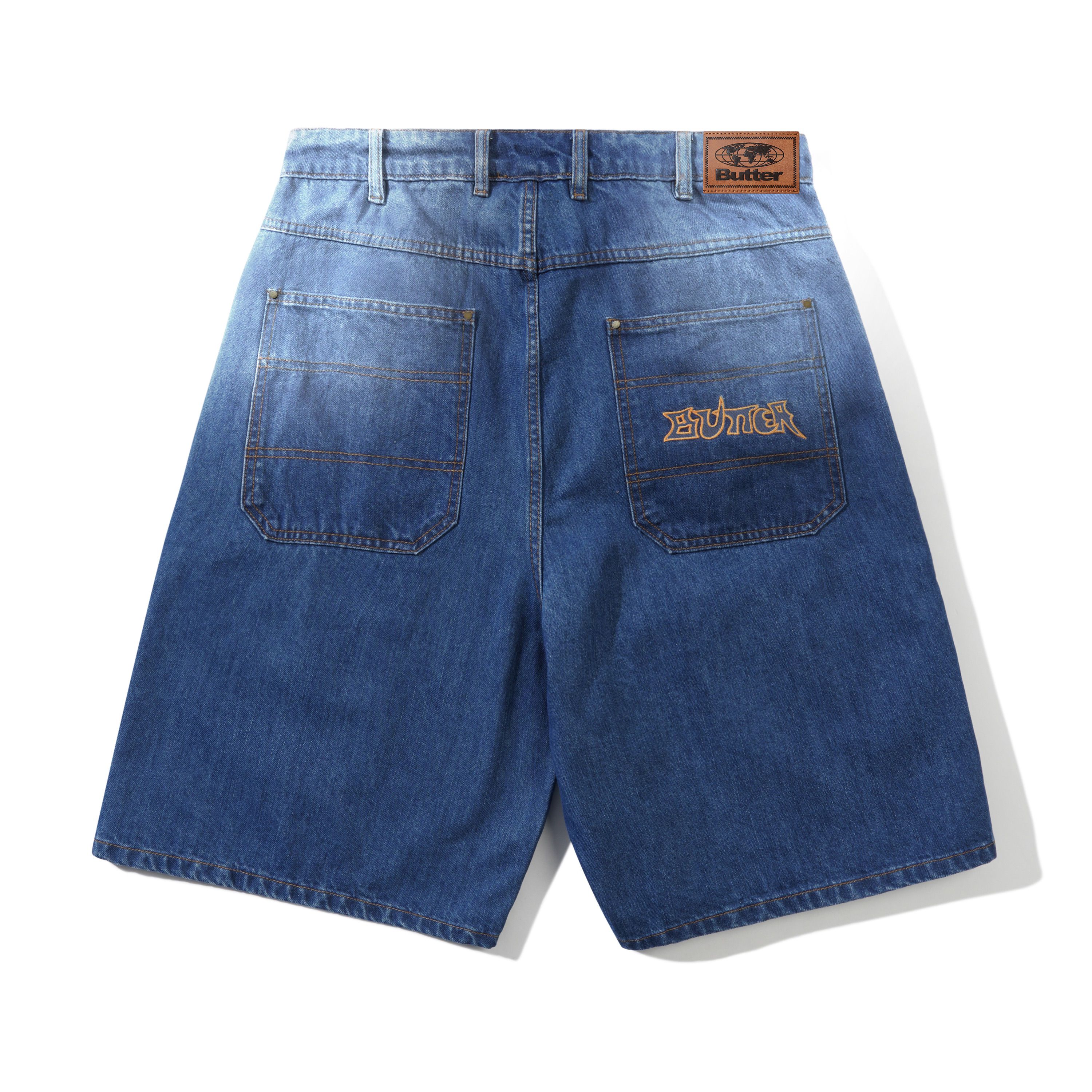 Butter Goods Encounter Denim Shorts - Washed Slub Blue - Image 2