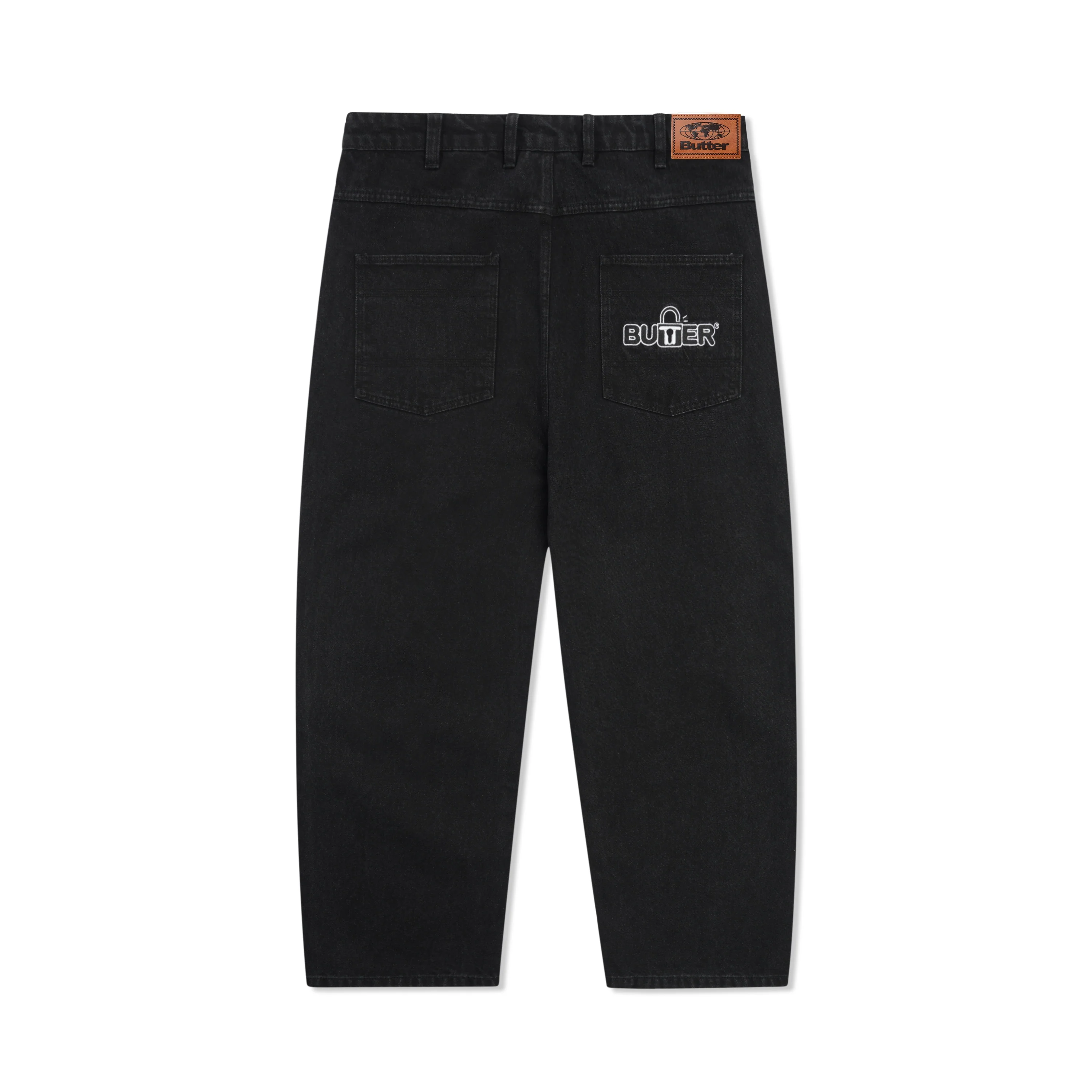 Butter Goods Lock Baggy Denim Jeans - Flat Black - Image 2