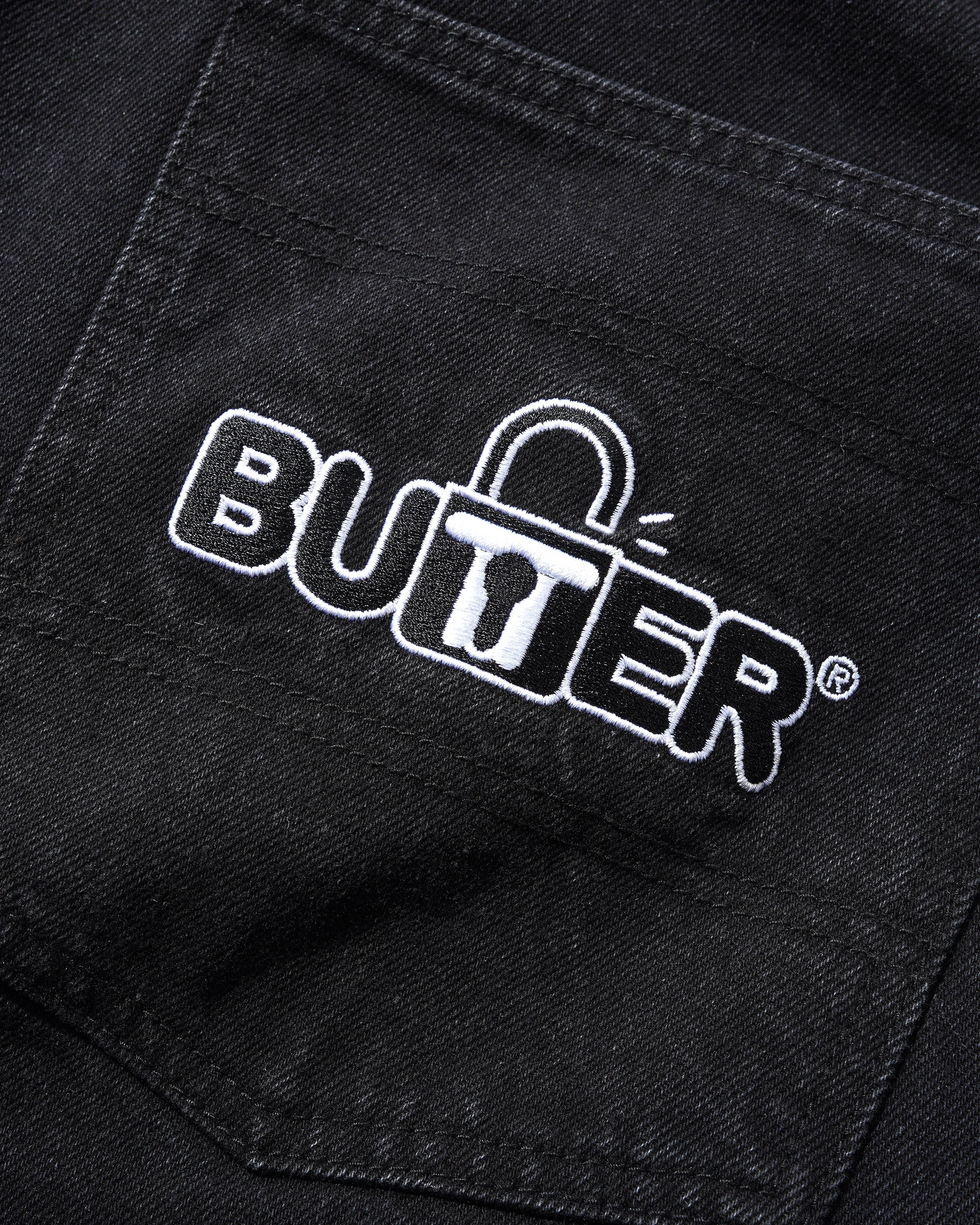 Butter Goods Lock Baggy Denim Jeans - Flat Black - Image 3