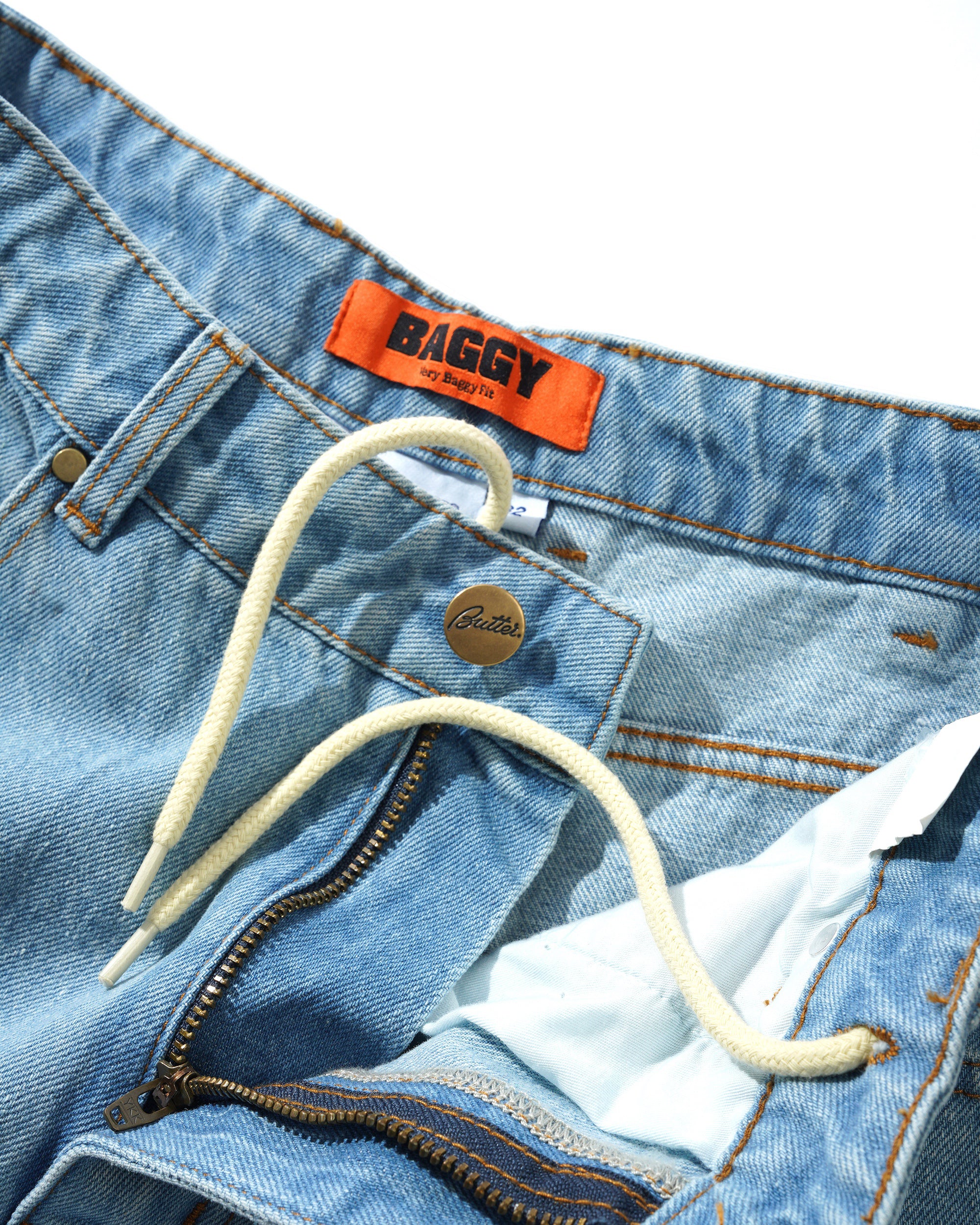Butter Goods Lock Baggy Denim Jeans - Light Indigo - Image 4