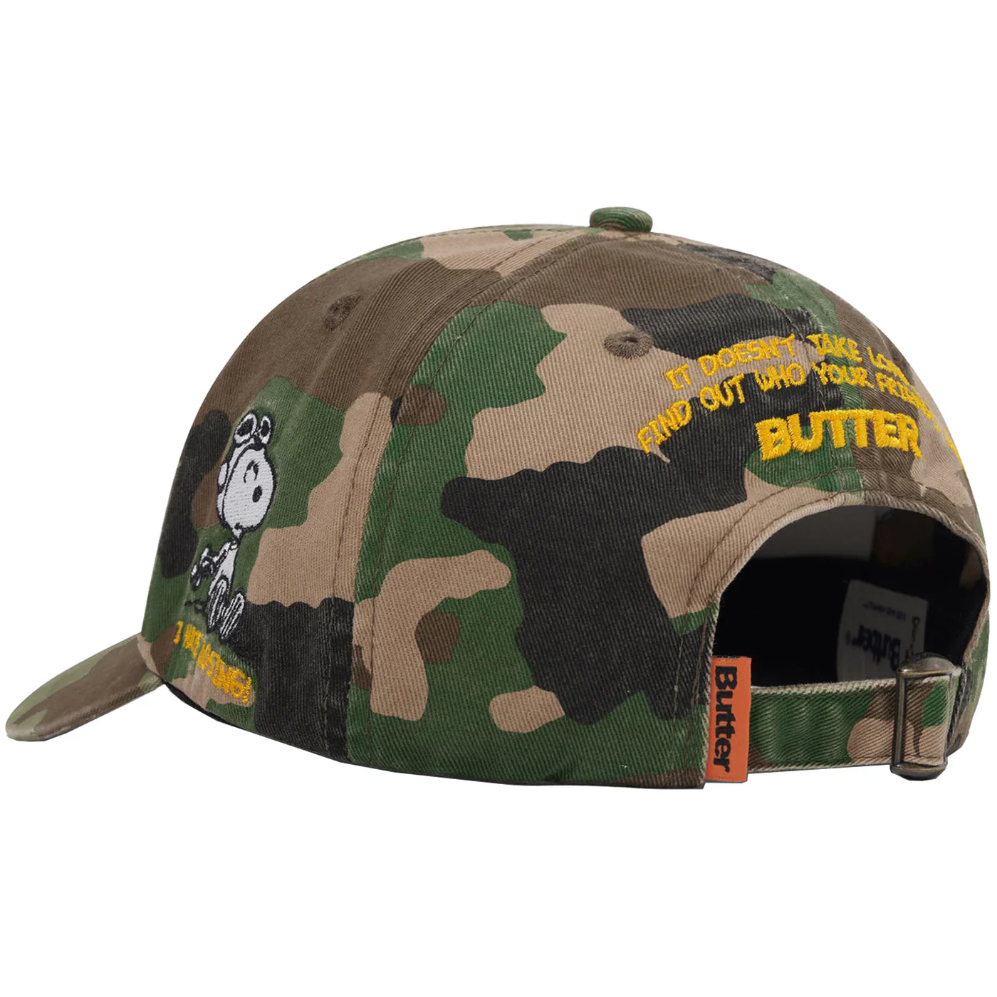 Butter Goods X Peanuts Rats 6 Panel Cap - Washed Camo - Image 3