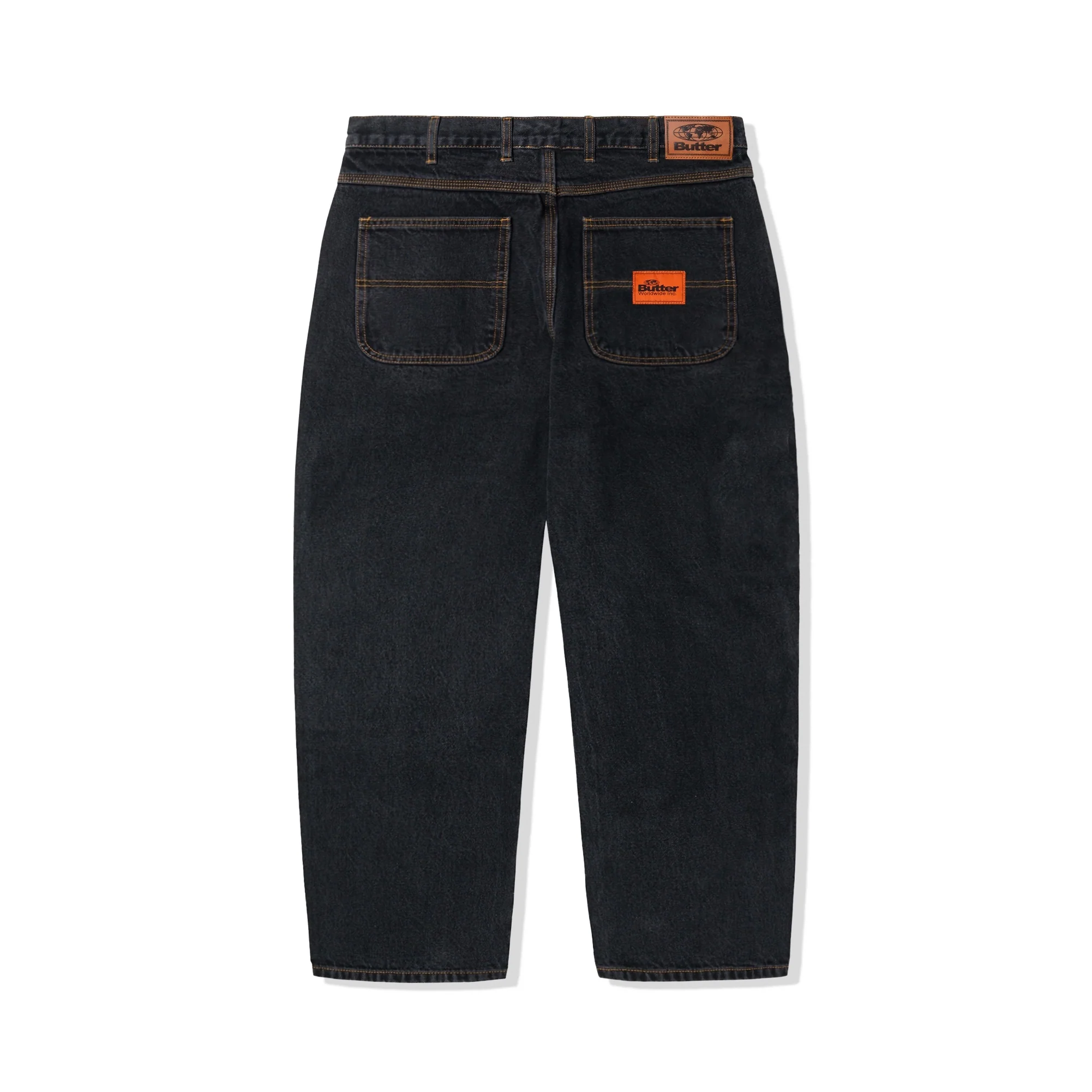 Butter Goods Santosuosso Denim Jeans - Washed Black (Orange Embroidery) - Image 2