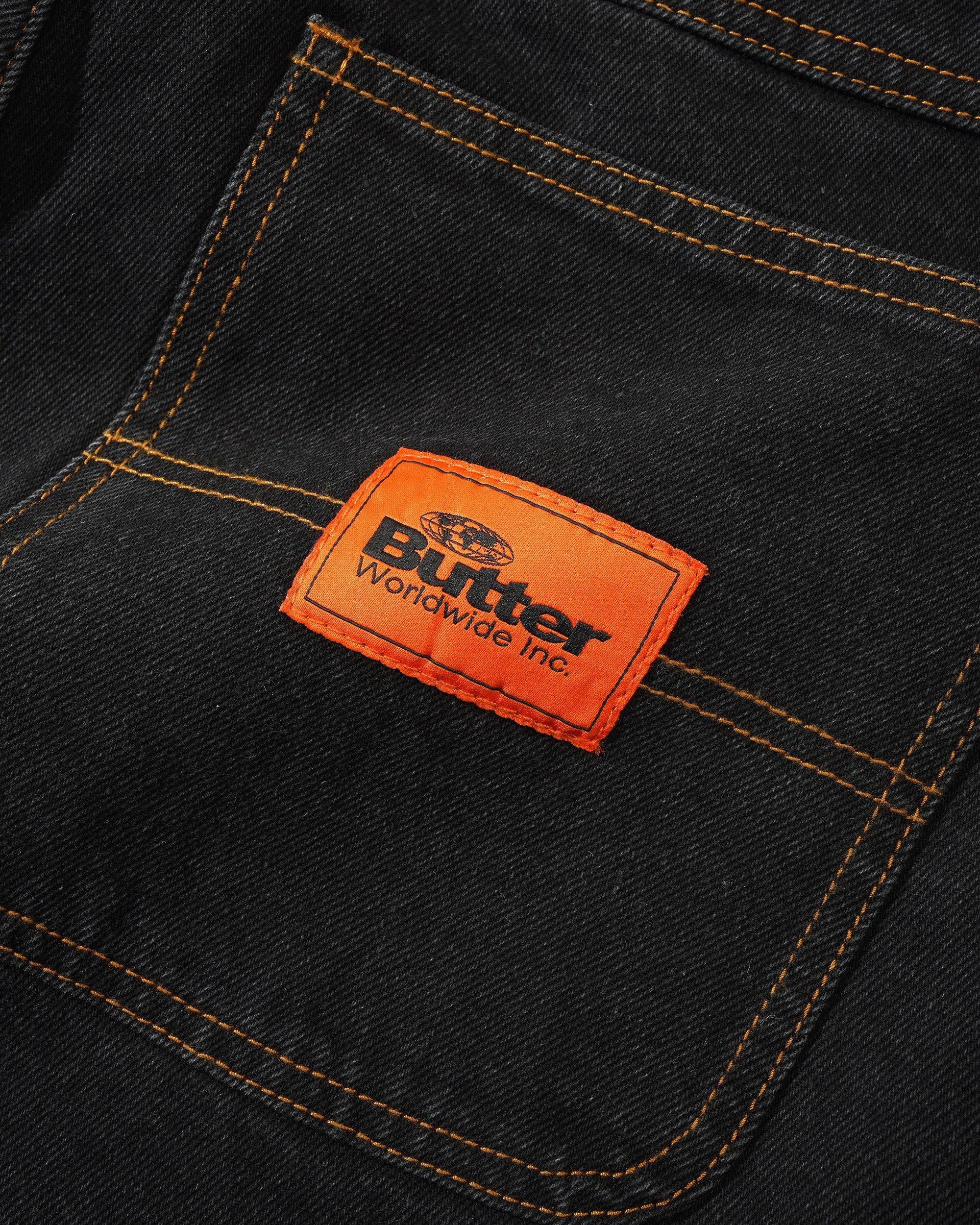 Butter Goods Santosuosso Denim Jeans - Washed Black (Orange Embroidery) - Image 3
