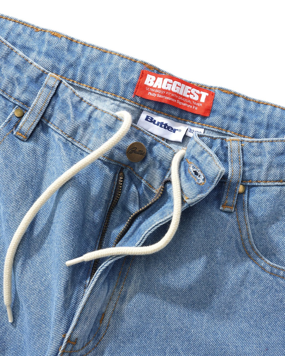 Butter Goods Santosuosso Denim Pants - Washed Blue - Image 4