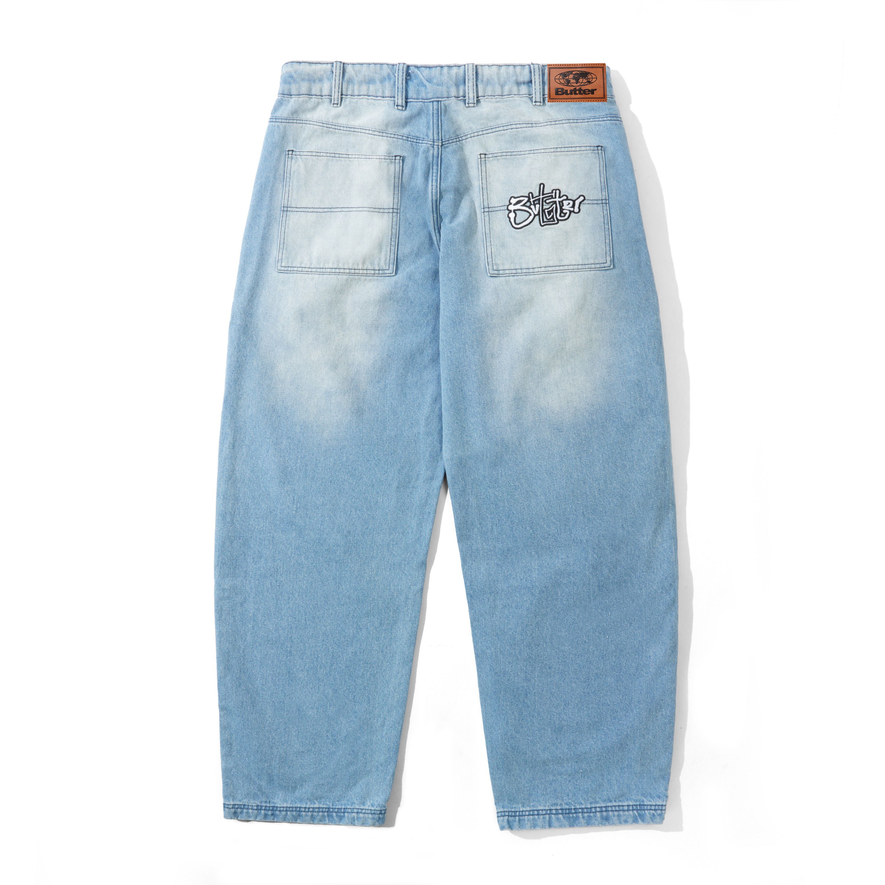 Butter Goods Scribble Denim Jeans - Faded Light Blue - Image 2