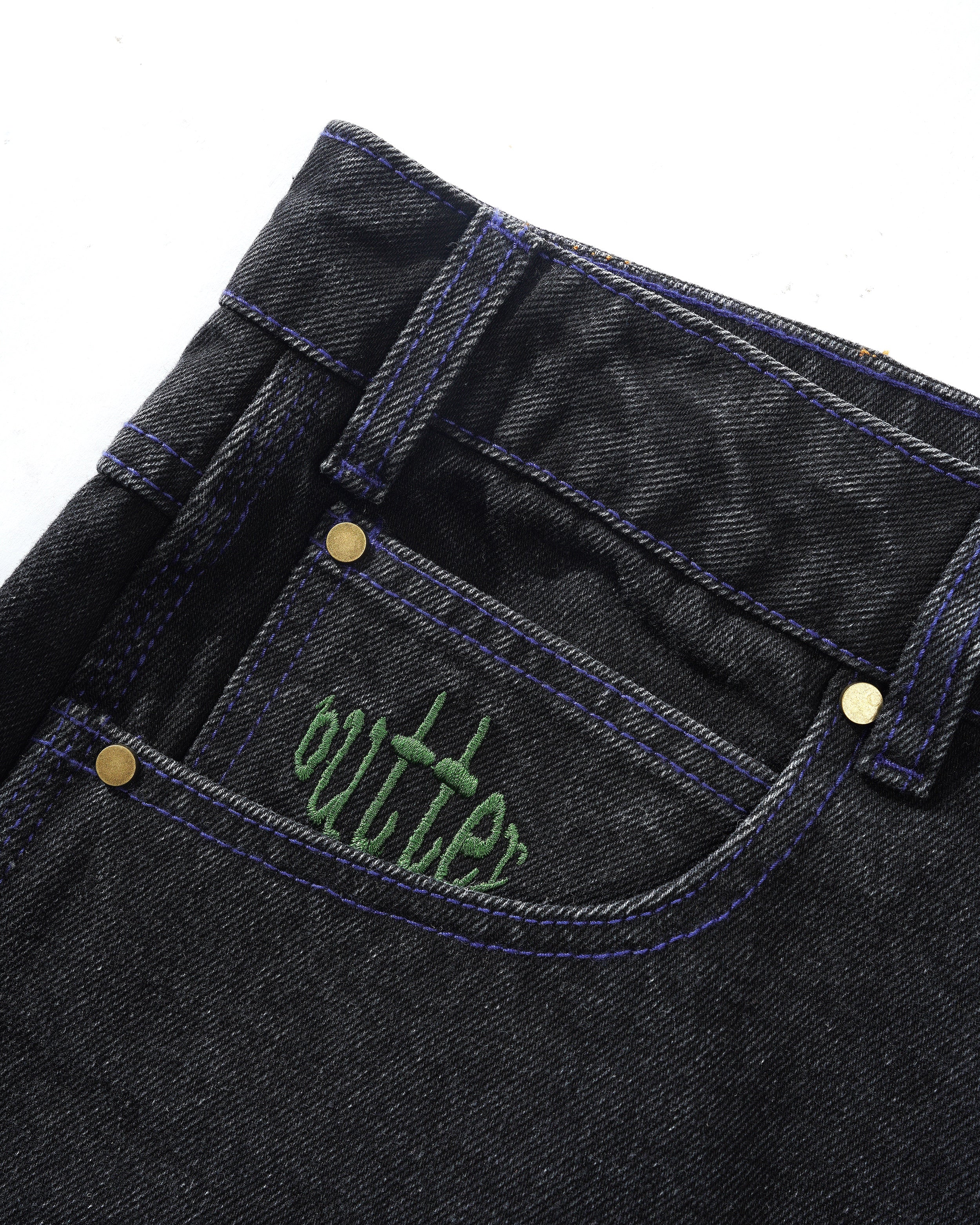 Butter Goods Spider Denim Jeans - Washed Black - Image 4