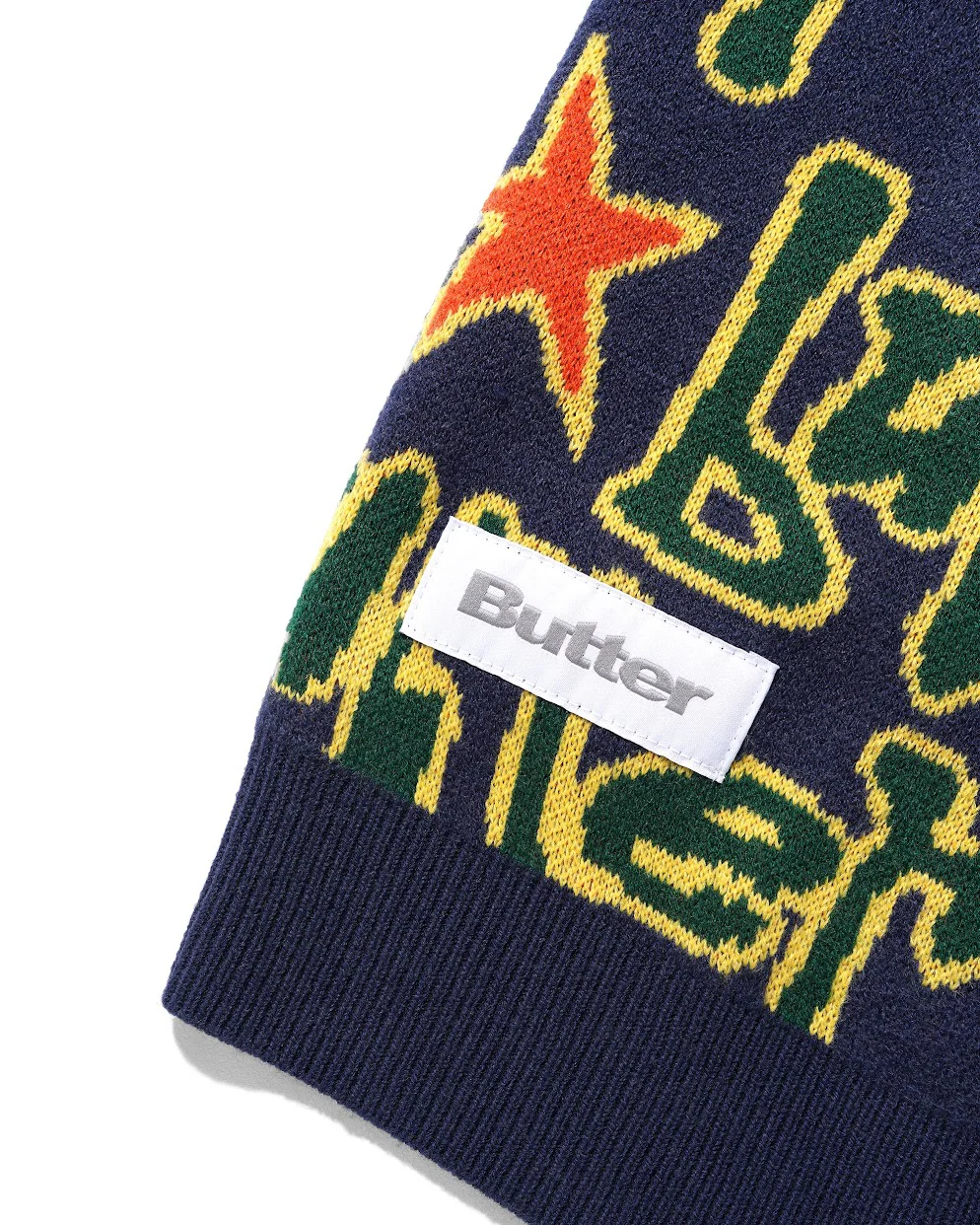 Butter Goods Star Knit Vest - Navy - Image 2