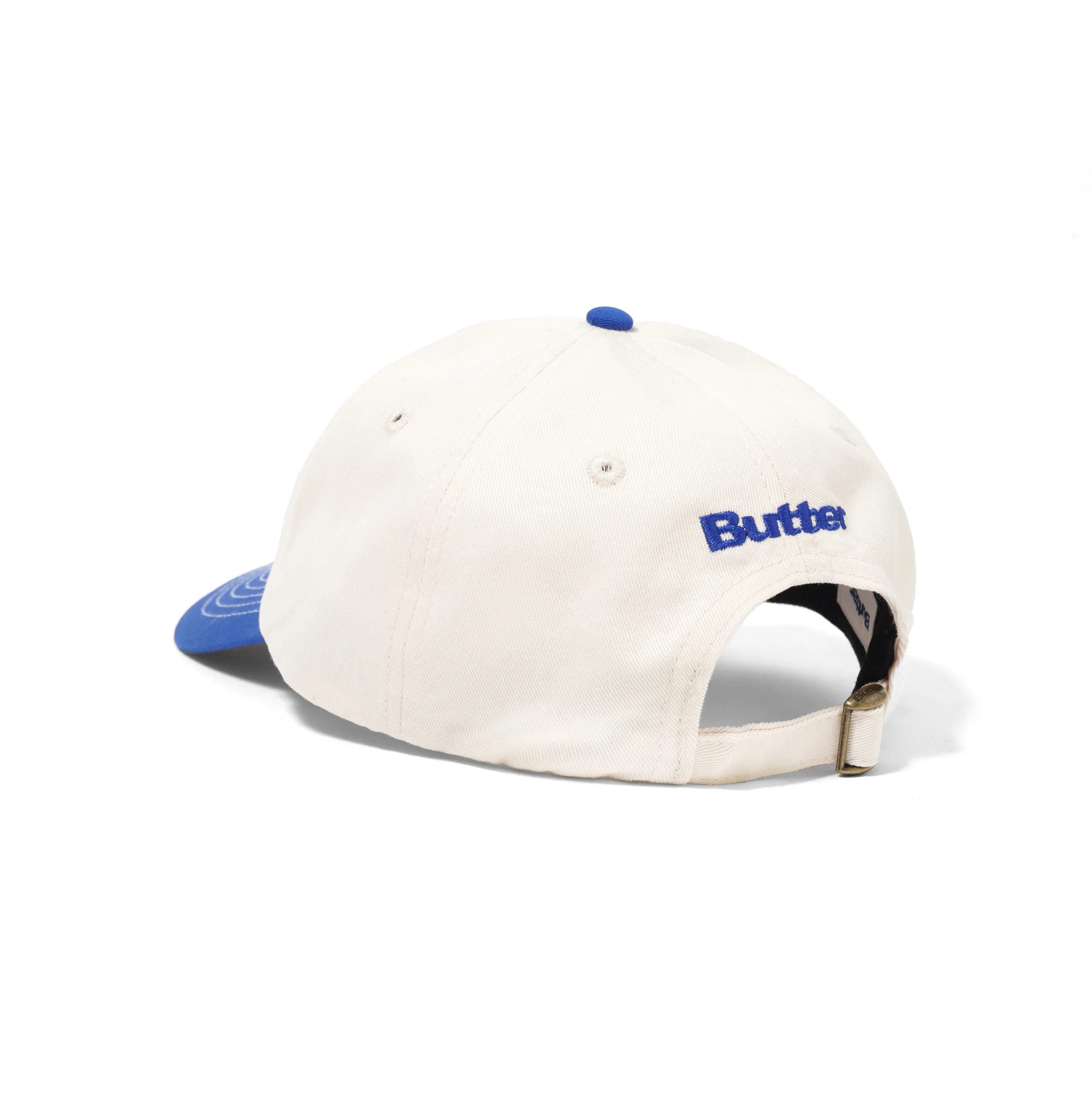 Butter Goods x Blue Note Finest Logo 6 Panel Cap - Natural / Royal Blue - Image 2