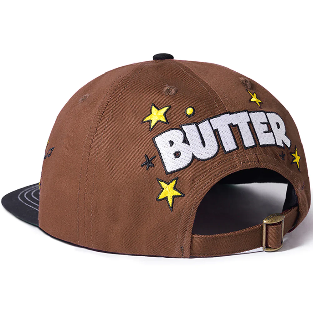 Butter Goods x The Smurfs - Band 6 Panel Cap Brown/Black - Image 2