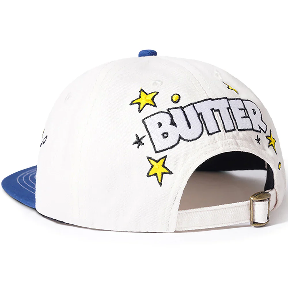 Butter Goods x The Smurfs - Band 6 Panel Cap Cream/Royal - Image 2