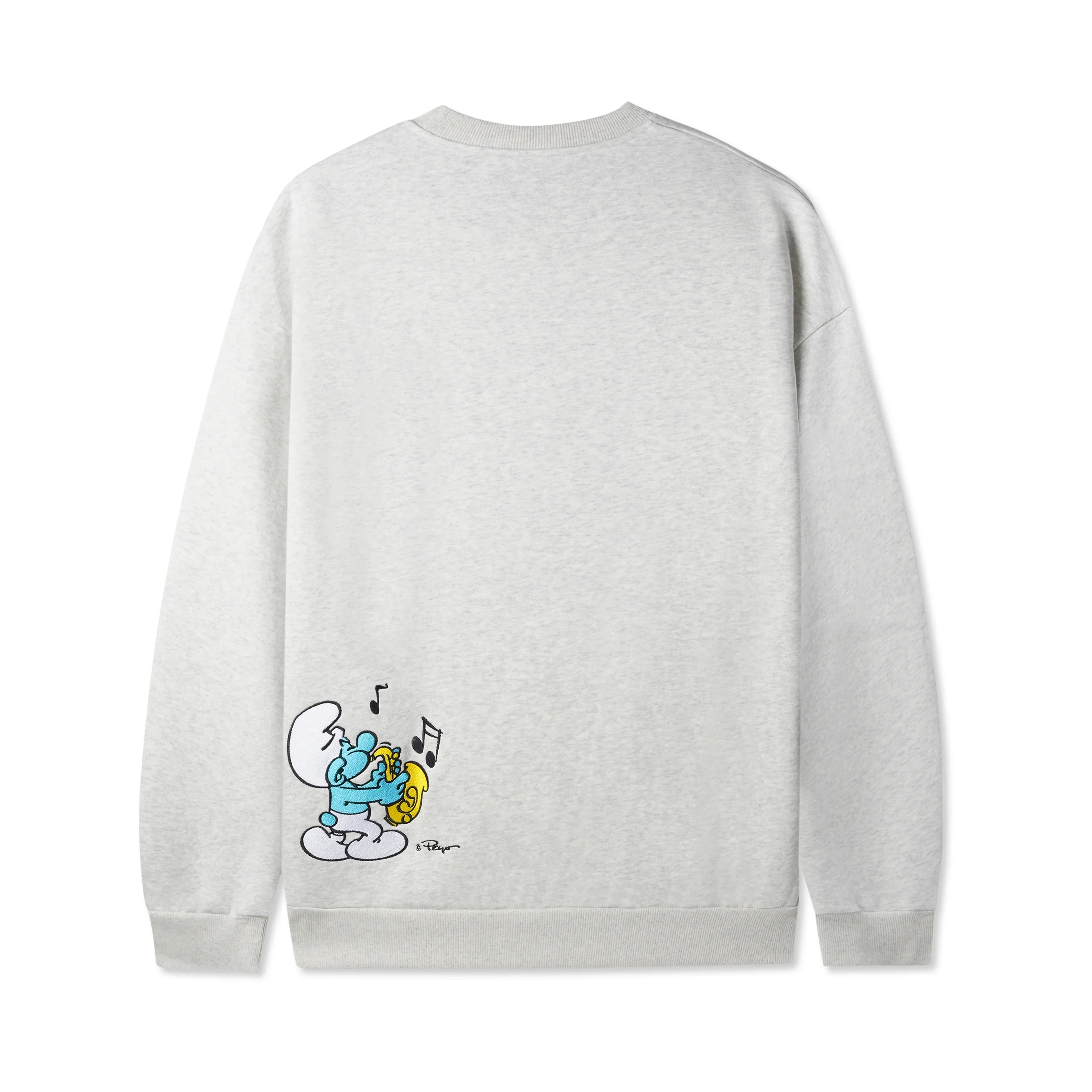 Butter Goods x The Smurfs Harmony Crewneck Sweatshirt - Ash Grey - Image 2