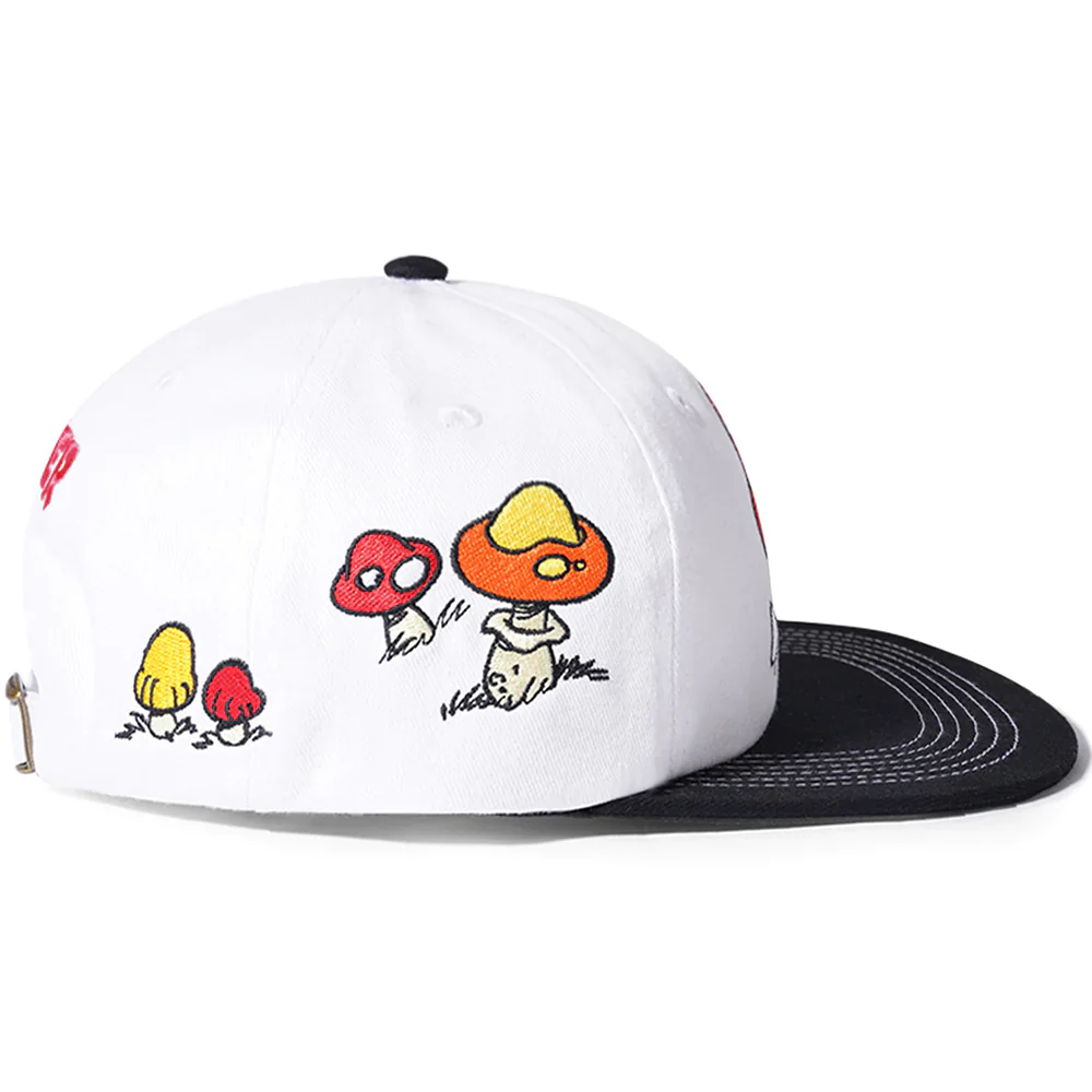 Butter Goods x The Smurfs - Mushroom 6 Panel Cap White/Black - Image 2