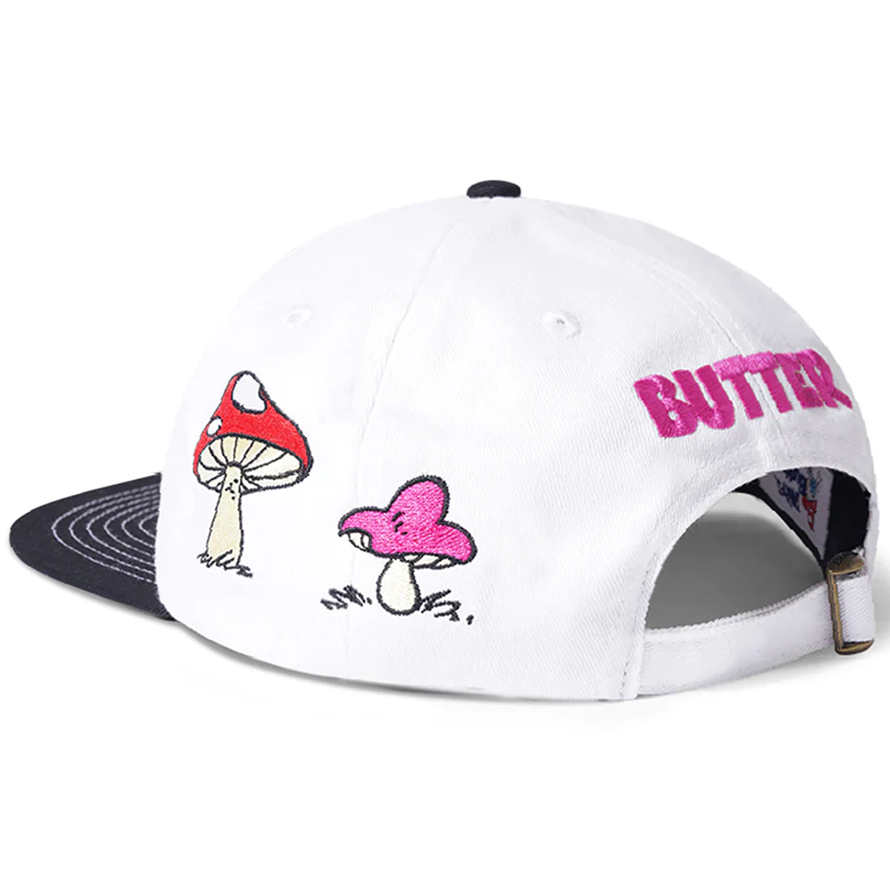Butter Goods x The Smurfs - Mushroom 6 Panel Cap White/Black - Image 3