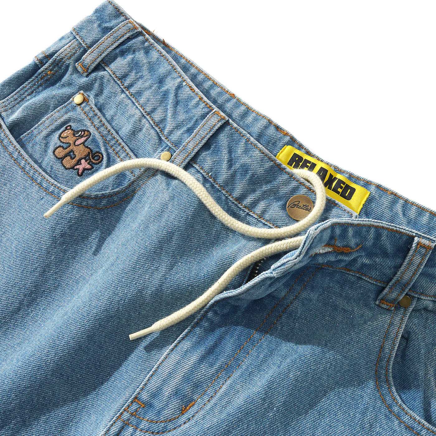 Butter Goods Pooch Relaxed Denim Jeans Washed Indigo - Image 3