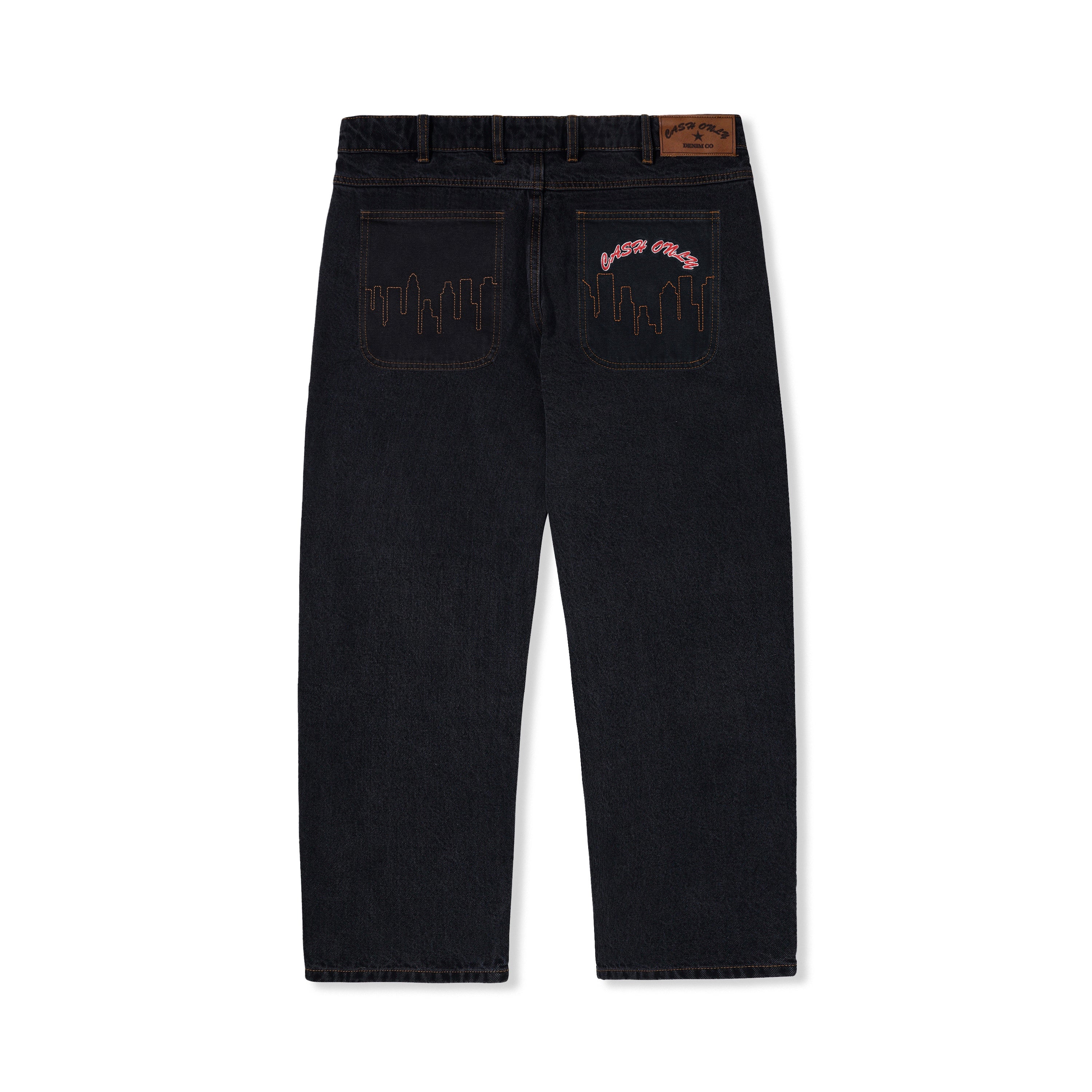 Cash Only Logo Baggy Denim Jeans - Washed Black - Image 2