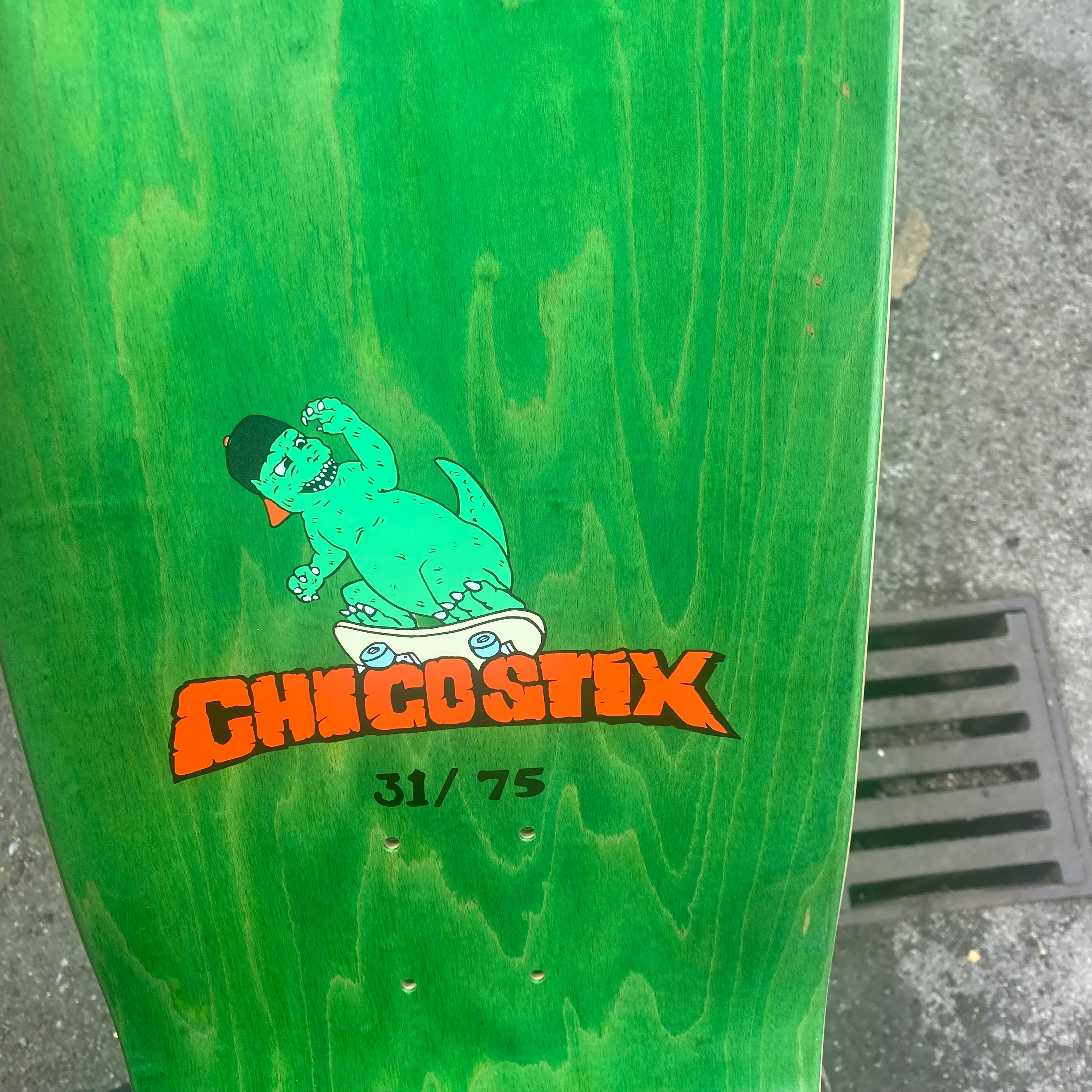 Chico Stix Gzilla Green Double Kick Shape With Wheel Wells - 9.5 x 31" - Image 4