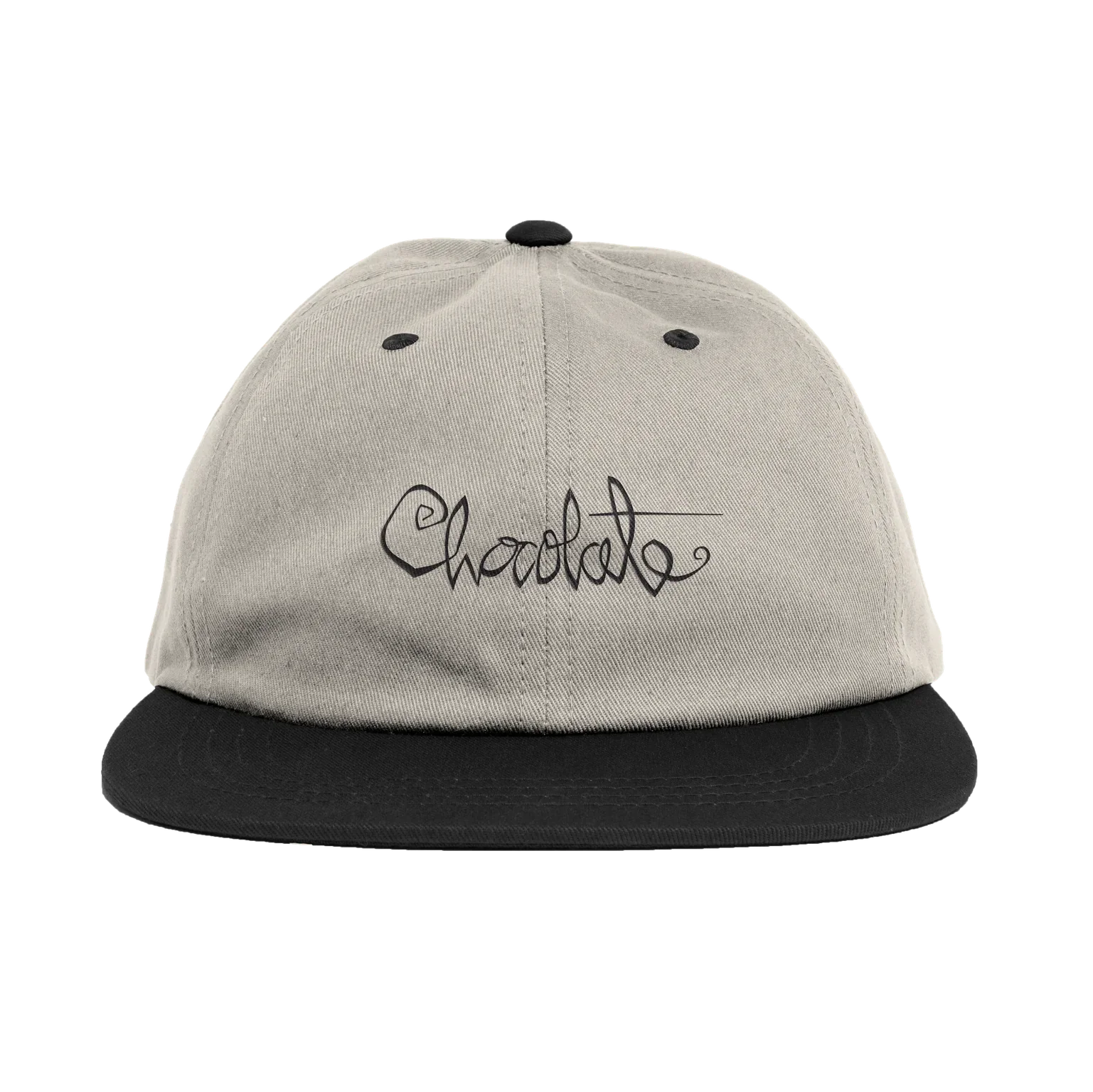 Chocolate Skateboards OG Script Snapback Cap - Black / Bone