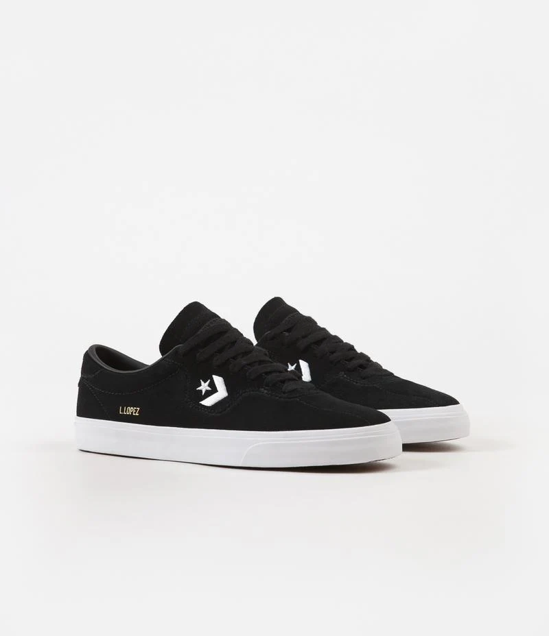 Converse Louie Lopez Pro Ox Shoes Suede - Black/Black/White - Image 2