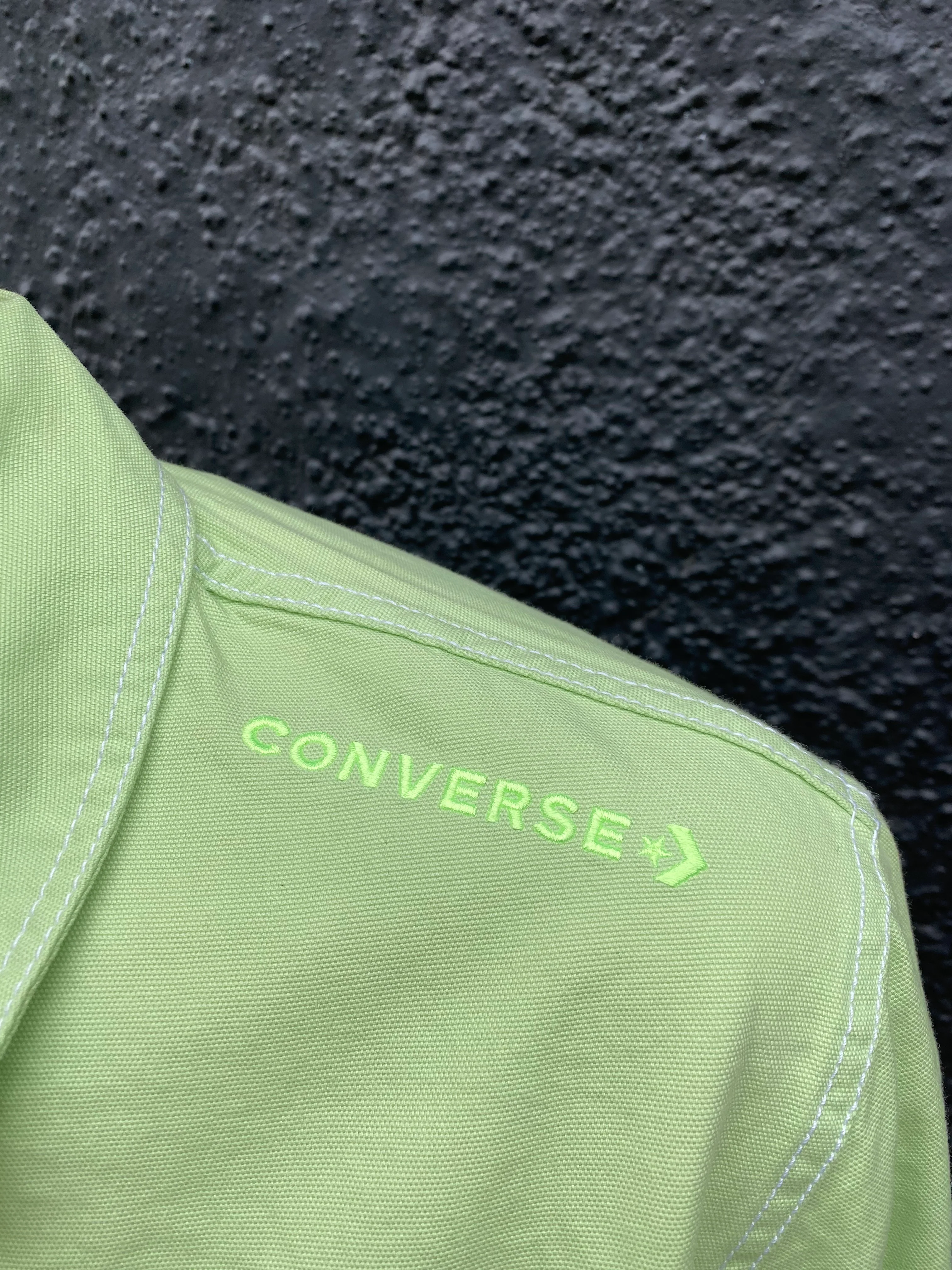 Converse Utility Zip Up Shirt - Spring Green - Image 3