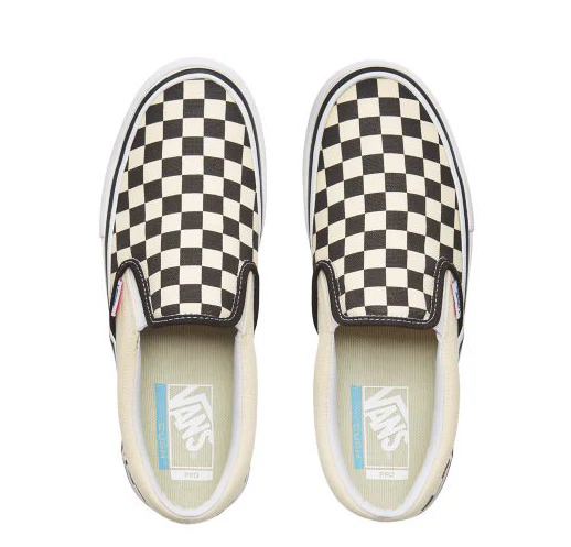 Vans Slip-On Pro Skateboarding Shoe - Checkerboard/Black/White - Image 2