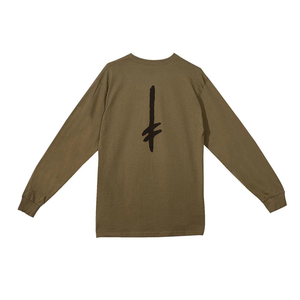 Deathwish Death Tag Long Sleeve Tee Military Green - Image 2